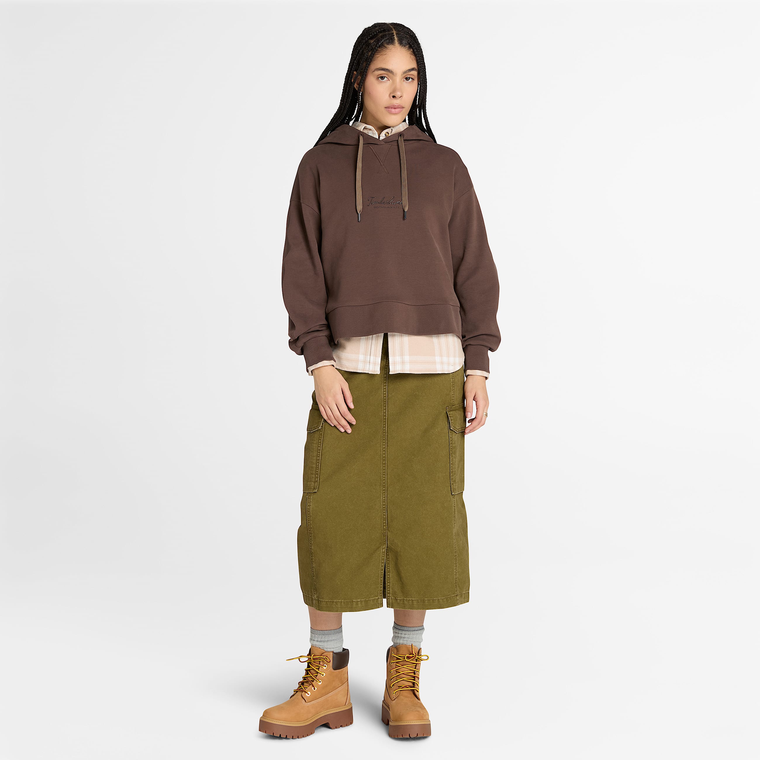 Jupe cargo pour femme en vert fonc TBL Verte ALT1