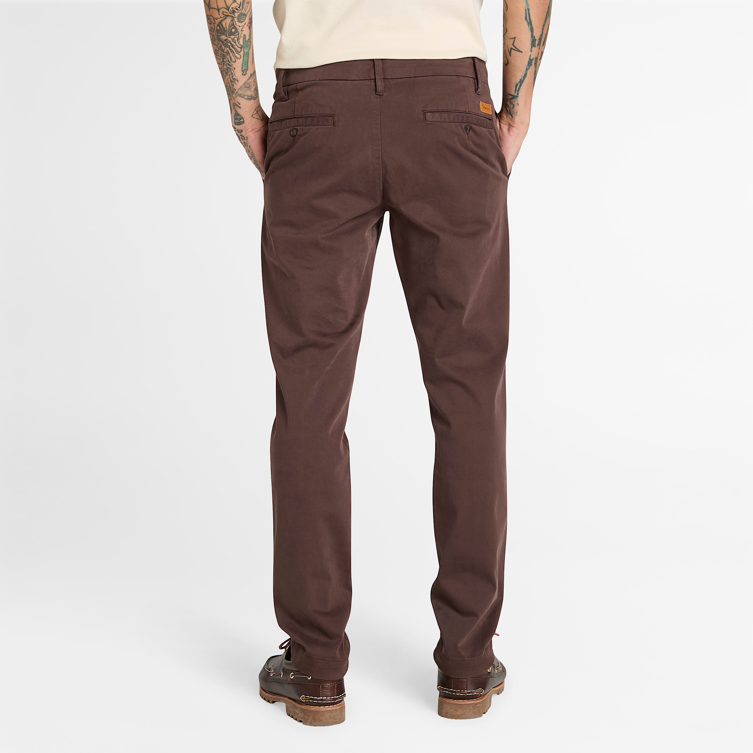 Pantalon chino teint en pice Claremont pour homme en Marron TBL marron ALT9