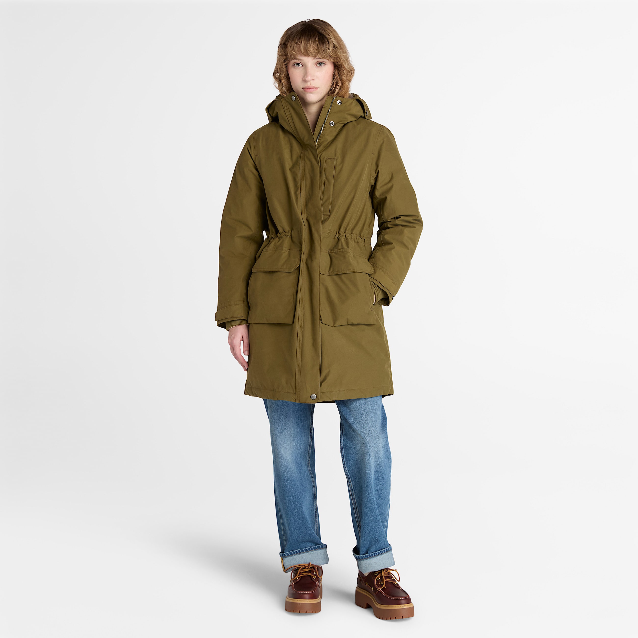 Parka impermable Timberland pour femme en vert fonc TBL Verte ALT1