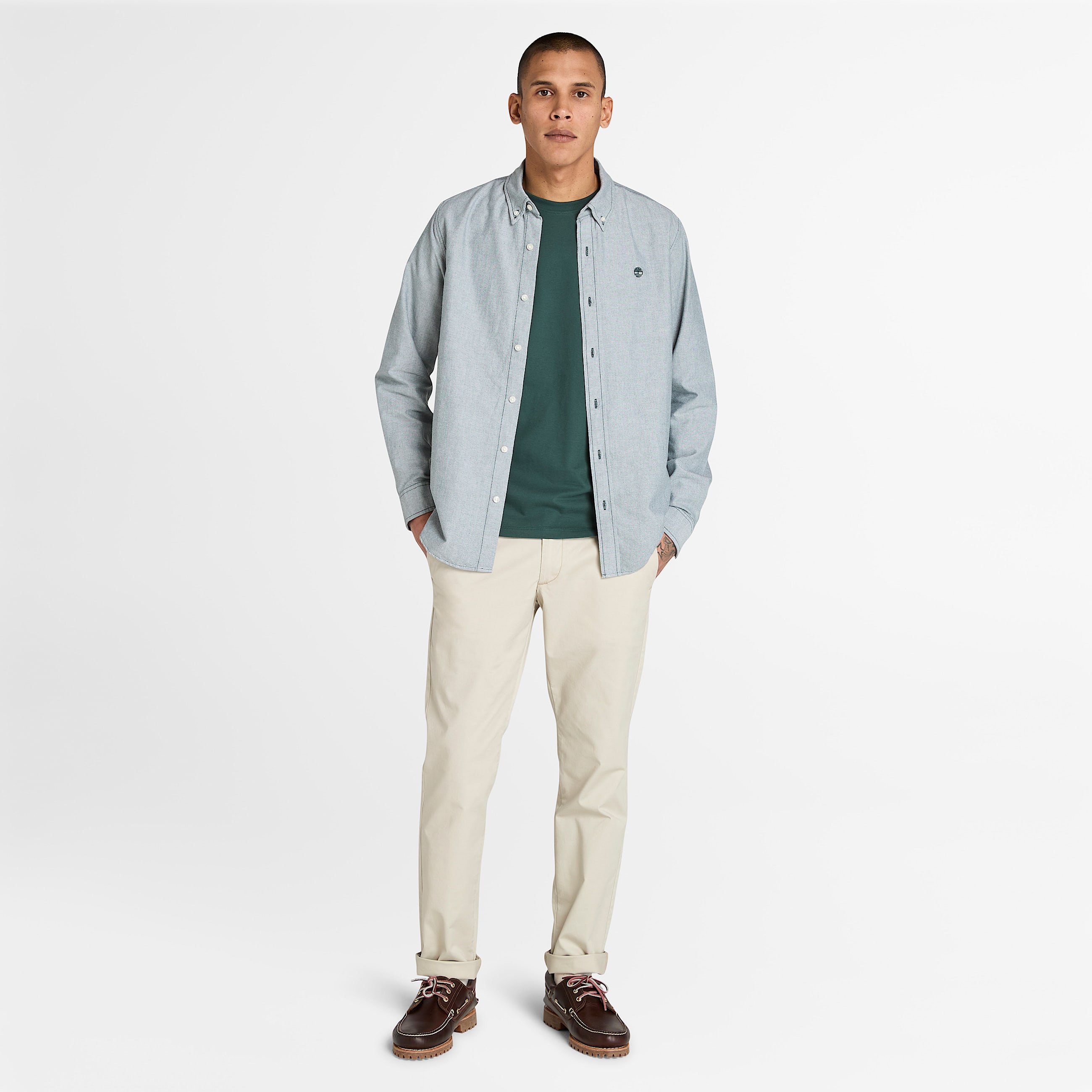 Claremont Twill Chino Slim Trouser for Men in Grey TBL Grey ALT1