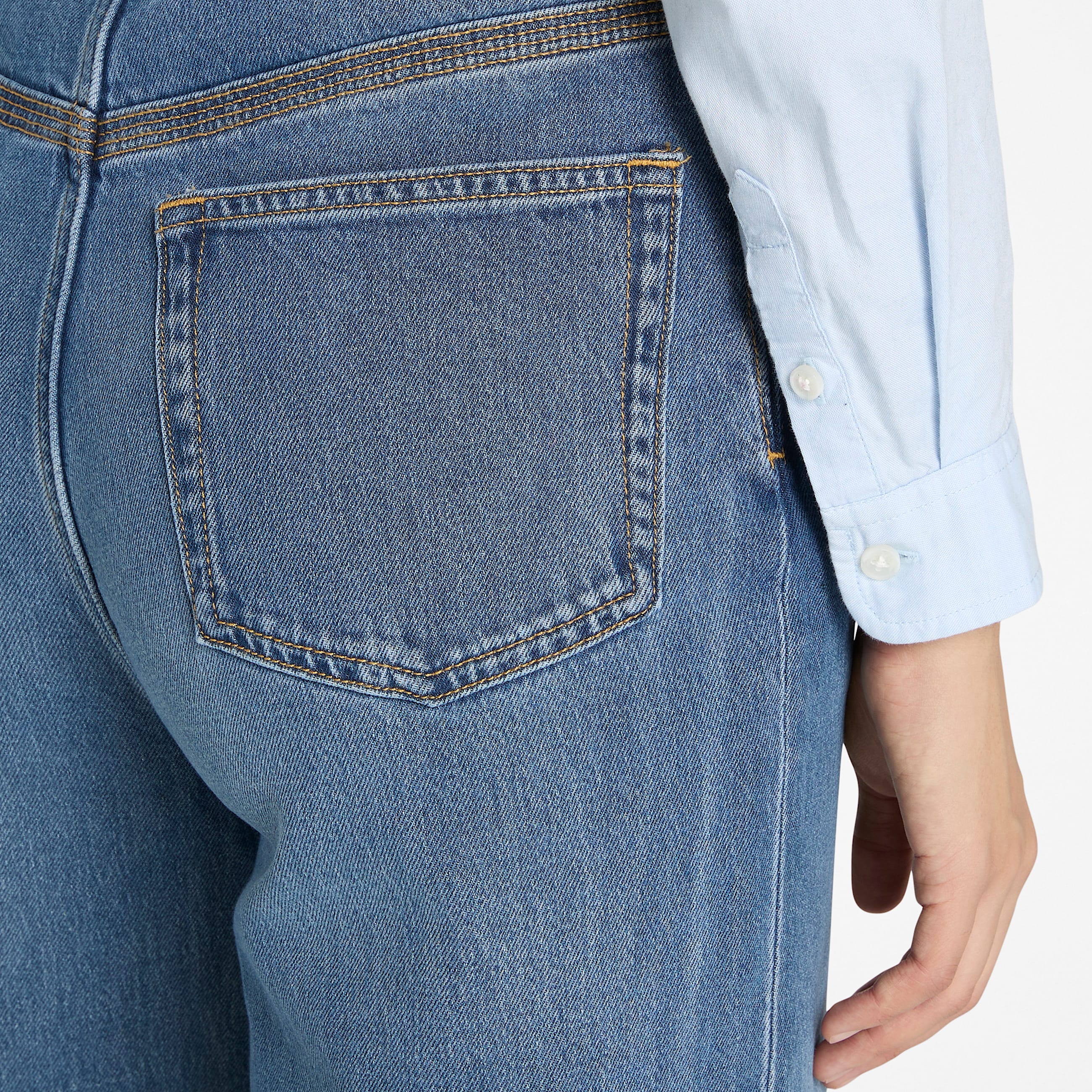 Denim Flare Trouser for Women in Blue TBL Blue ALT2