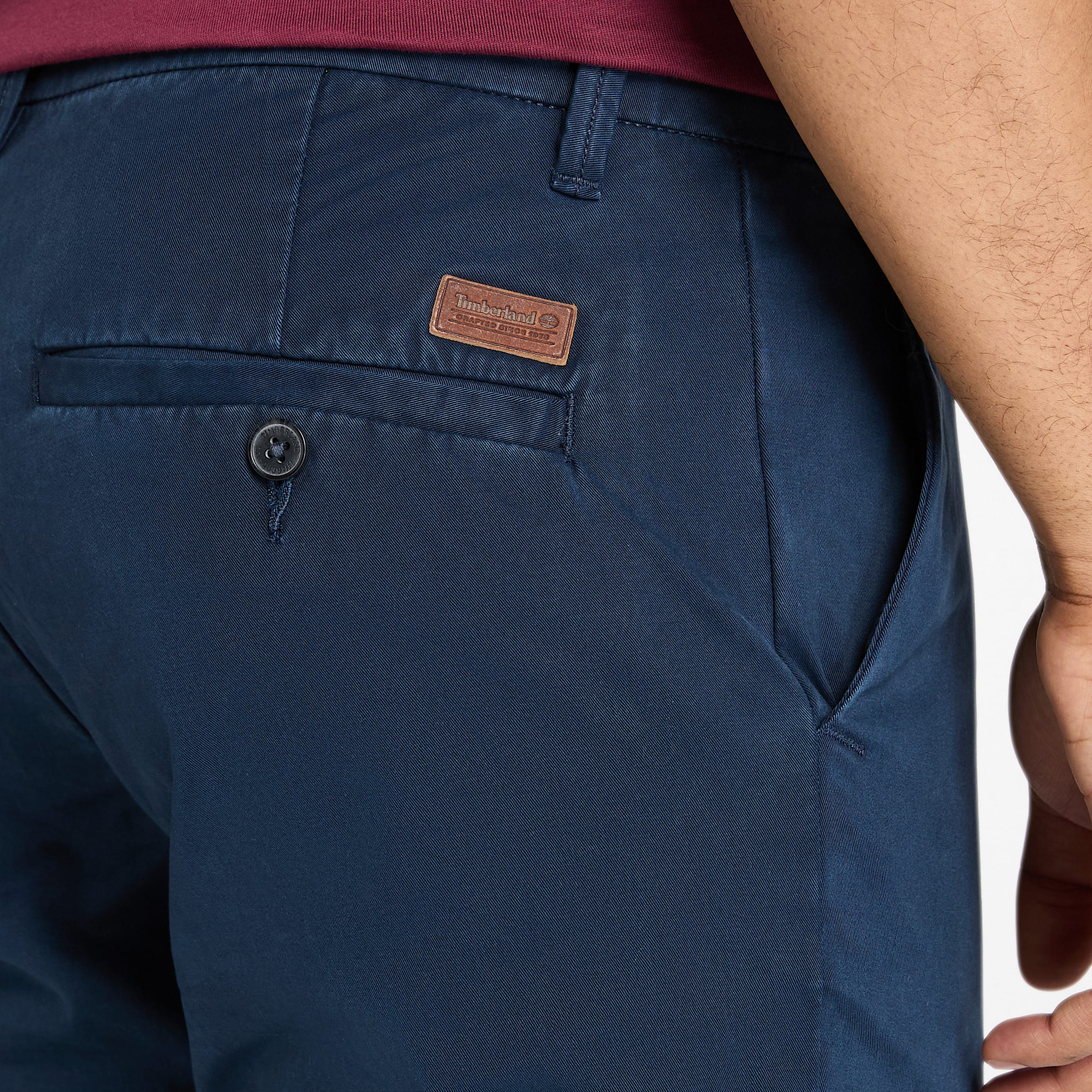 Pantalones chinos rectos de sarga Claremont para hombre en azul oscuro TBL azul ALT2