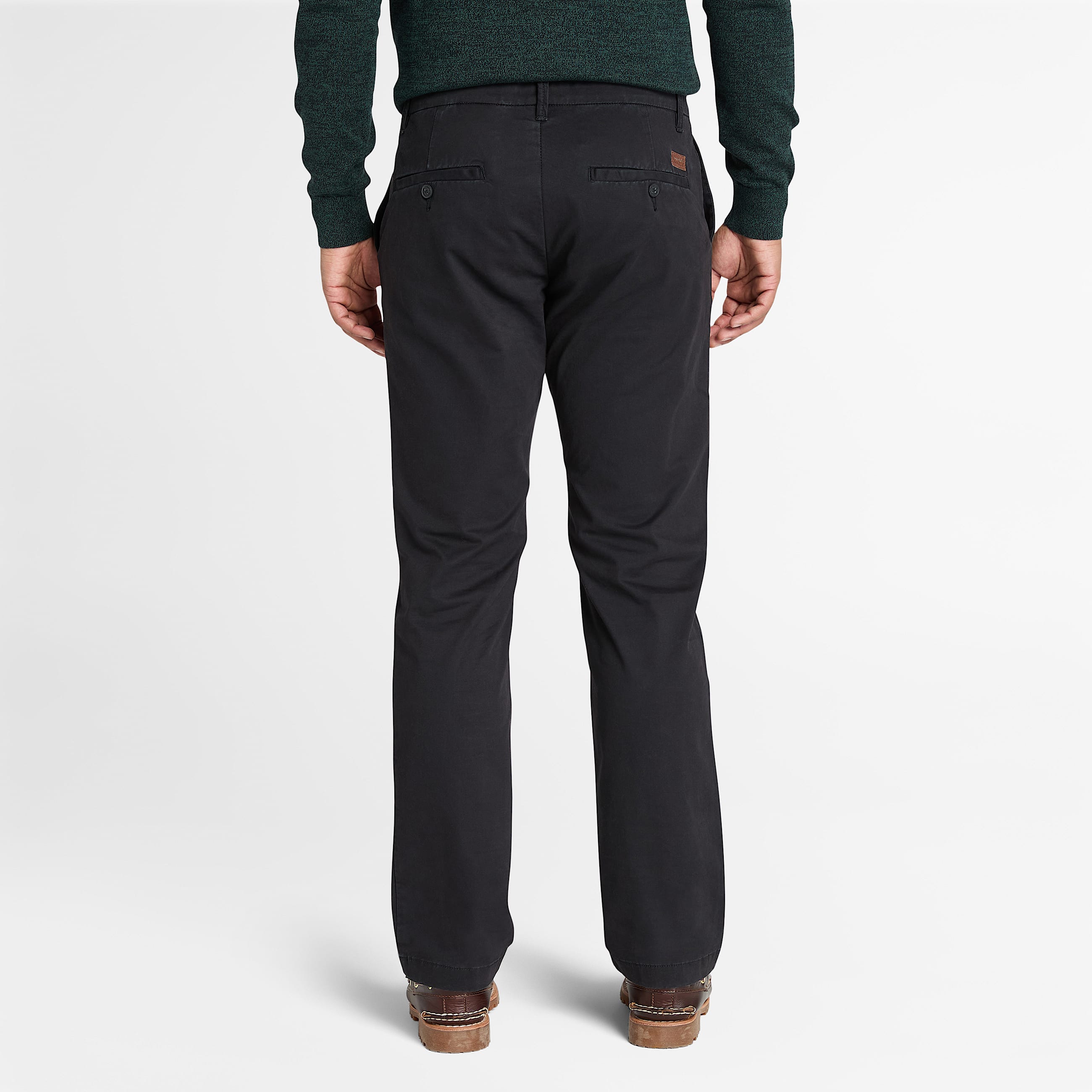 Pantalon chino en serg Claremont droit pour homme en Noir TBL noir ALT9