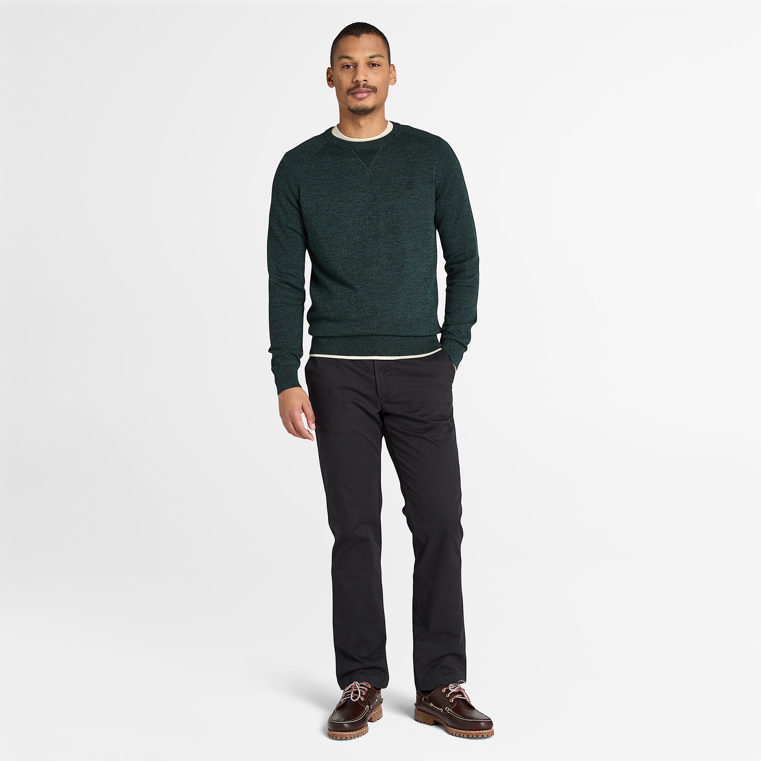 Pantalon chino en serg Claremont droit pour homme en Noir TBL noir ALT1