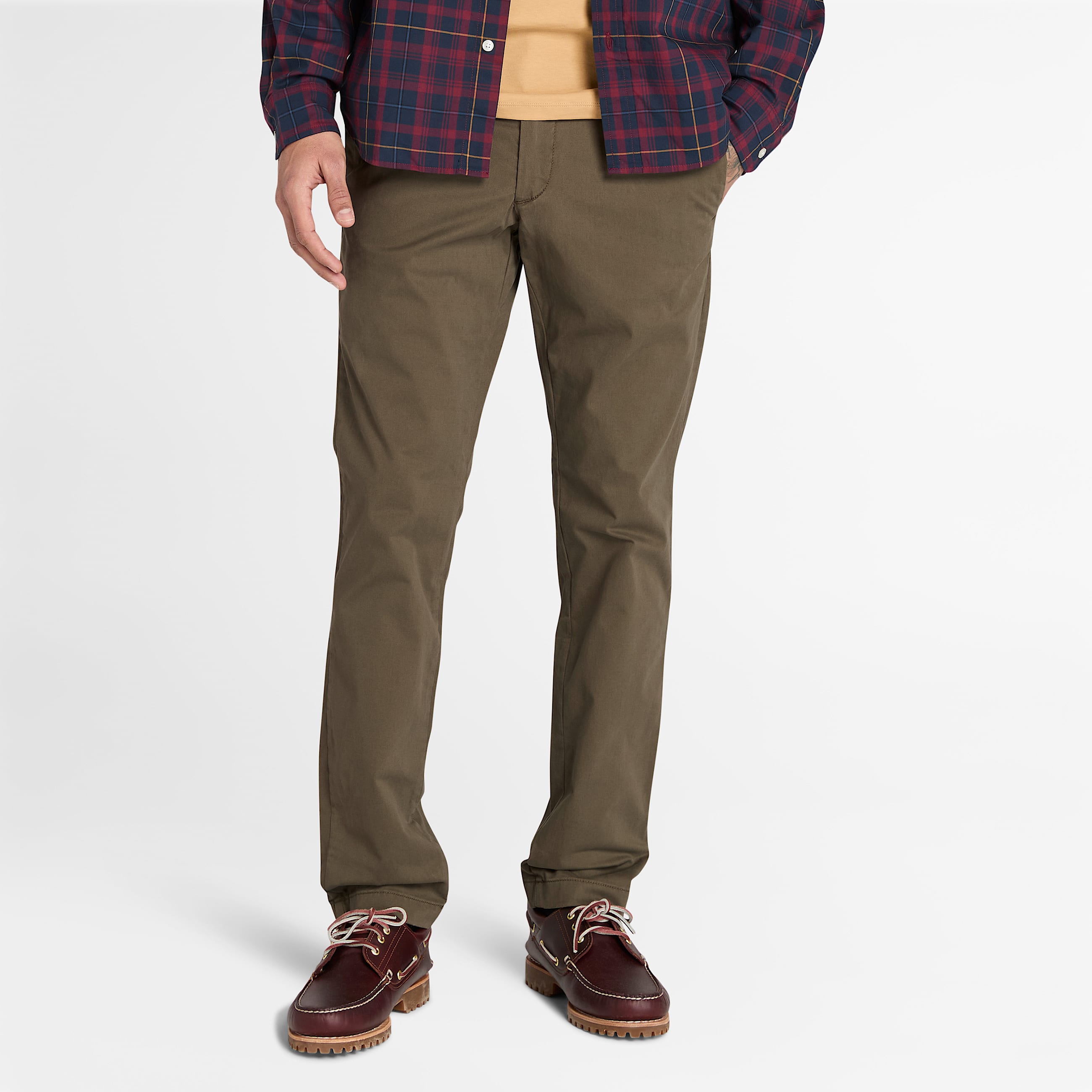 Claremont Twill Chino Slim Trouser for Men in Green TBL Green HERO