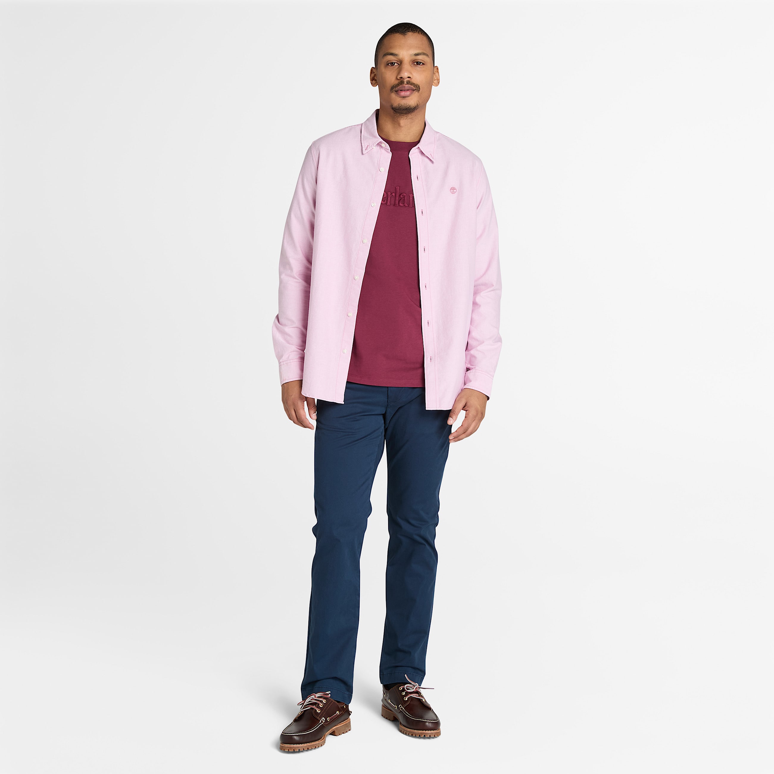 Pantalon chino droit en serg Claremont pour homme en bleu fonc TBL bleu ALT1