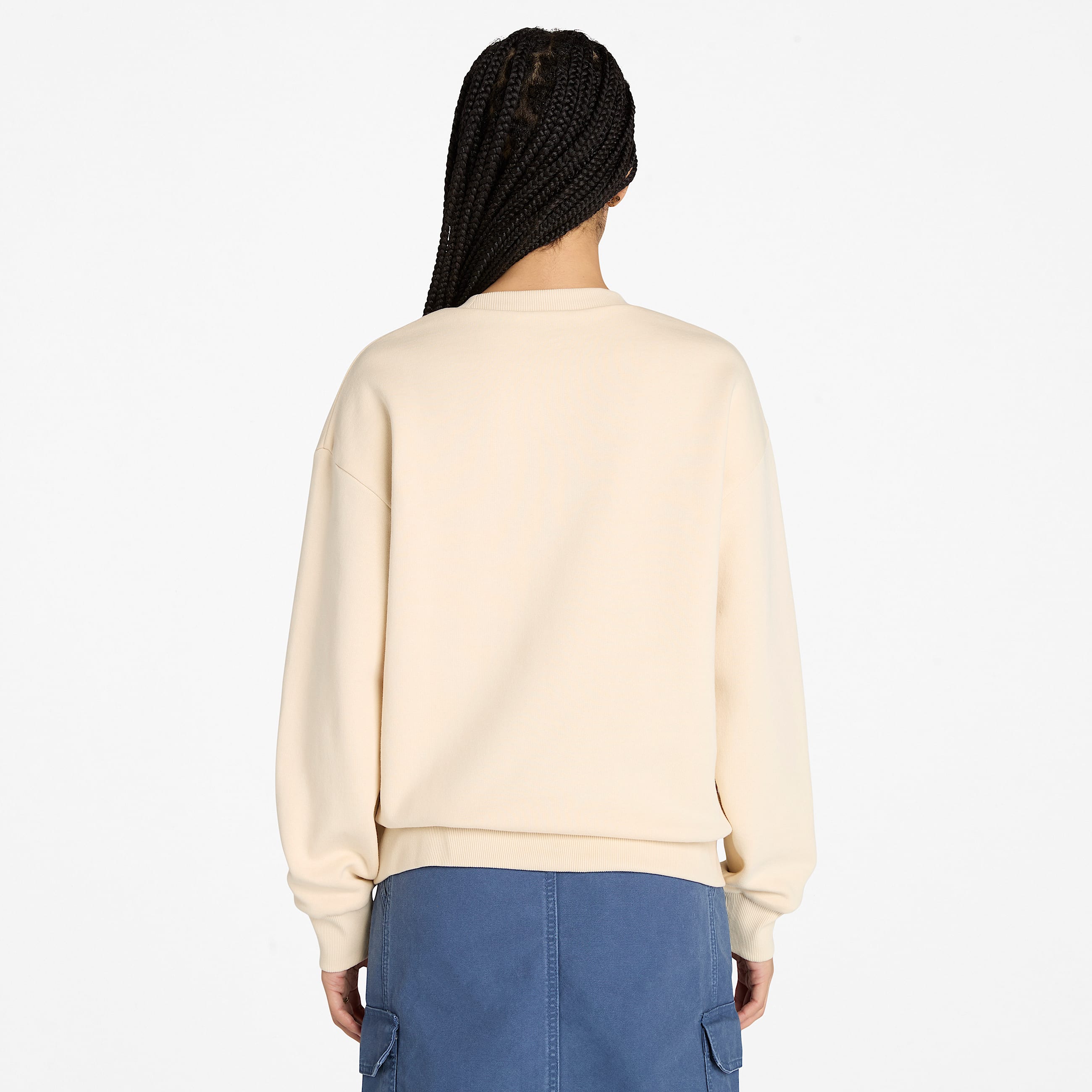 Brushed Back Crewneck Sweatshirt for Women in Beige TBL Beige ALT9