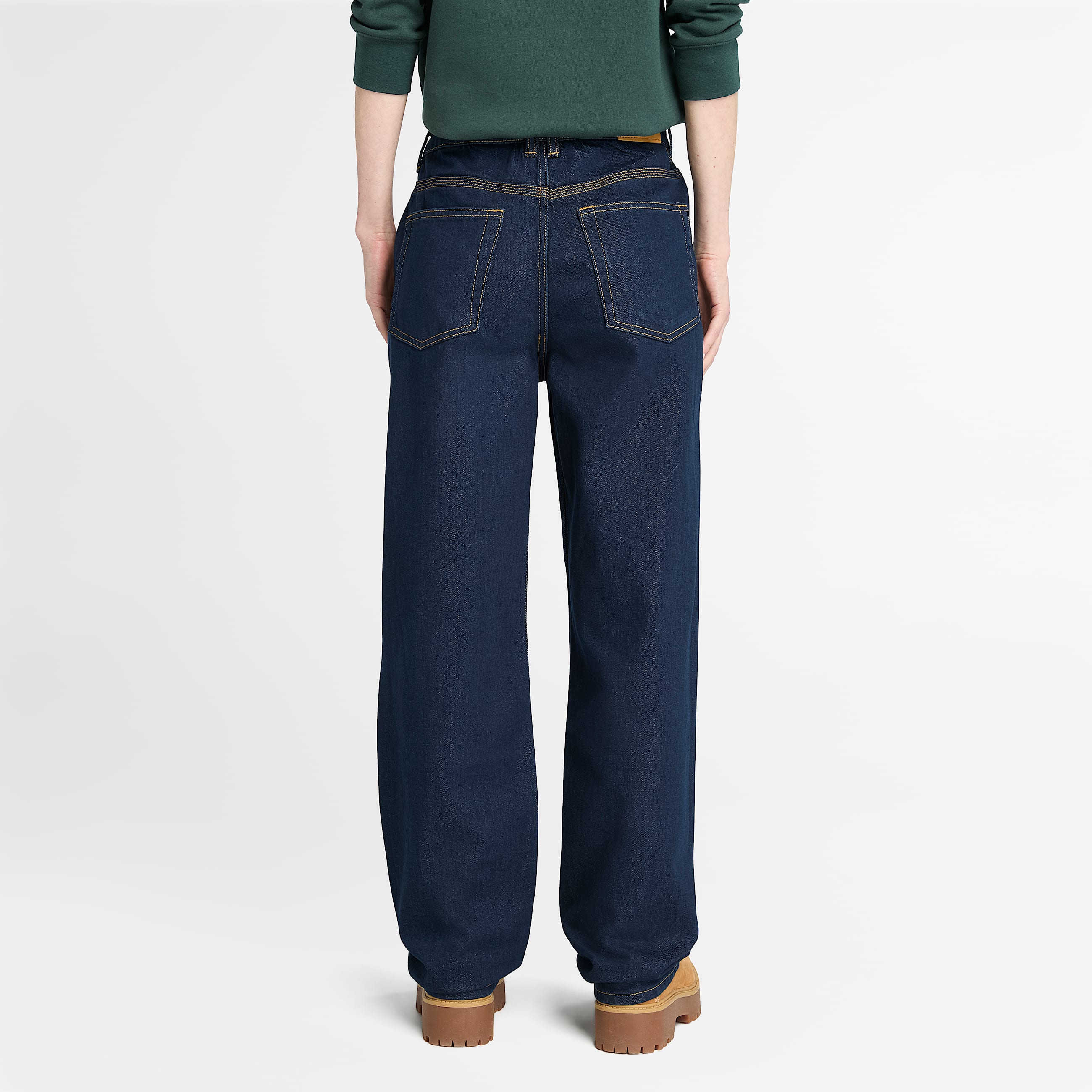 Pantalon droit en denim pour femme en bleu fonc TBL bleu ALT9