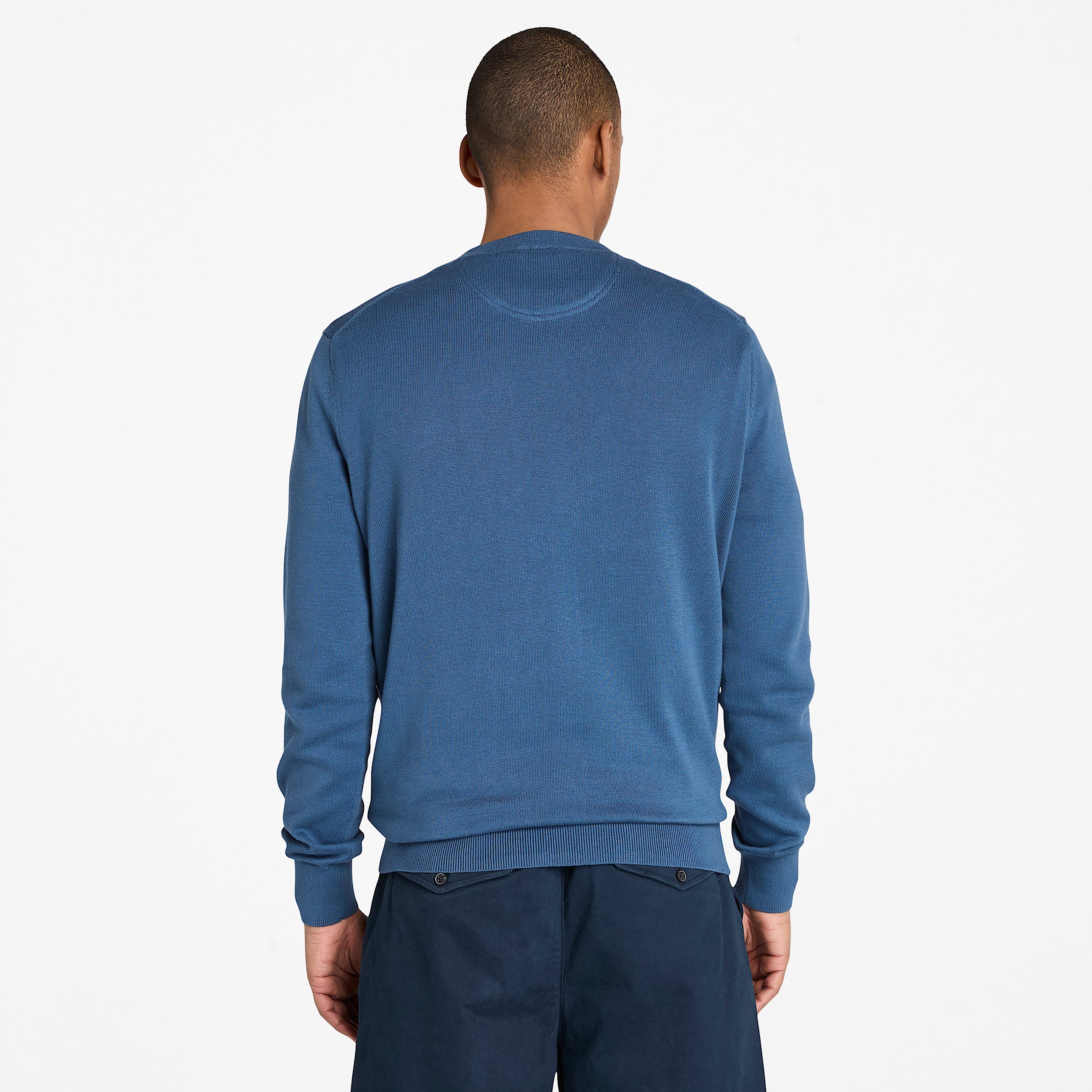 Pull en coton Williams River pour homme en bleu fonc TBL bleu ALT9
