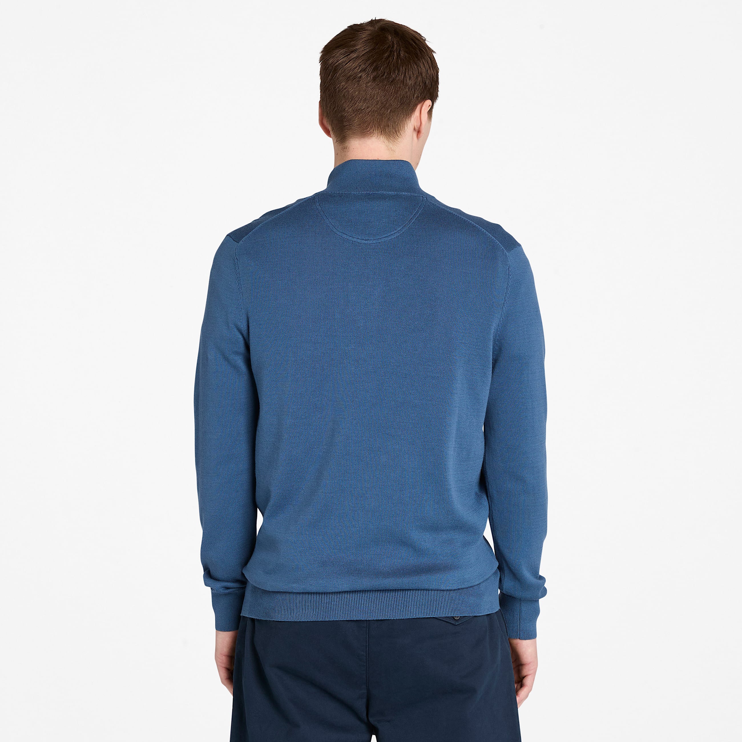 Pull  col zipp Williams River pour homme en bleu fonc TBL bleu ALT9