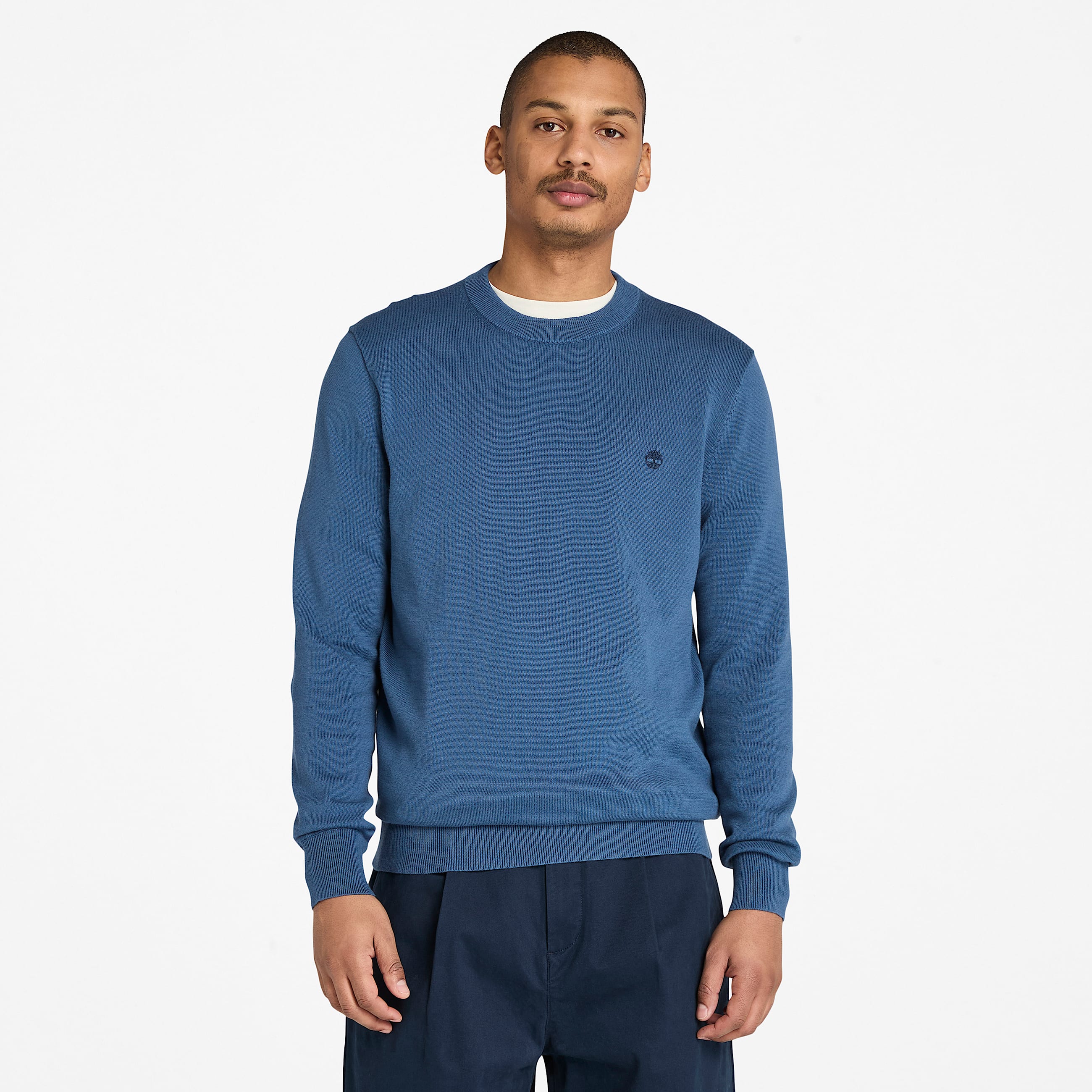 Williams River Cotton Jumper for Men in Dark Blue TBL Blue HERO