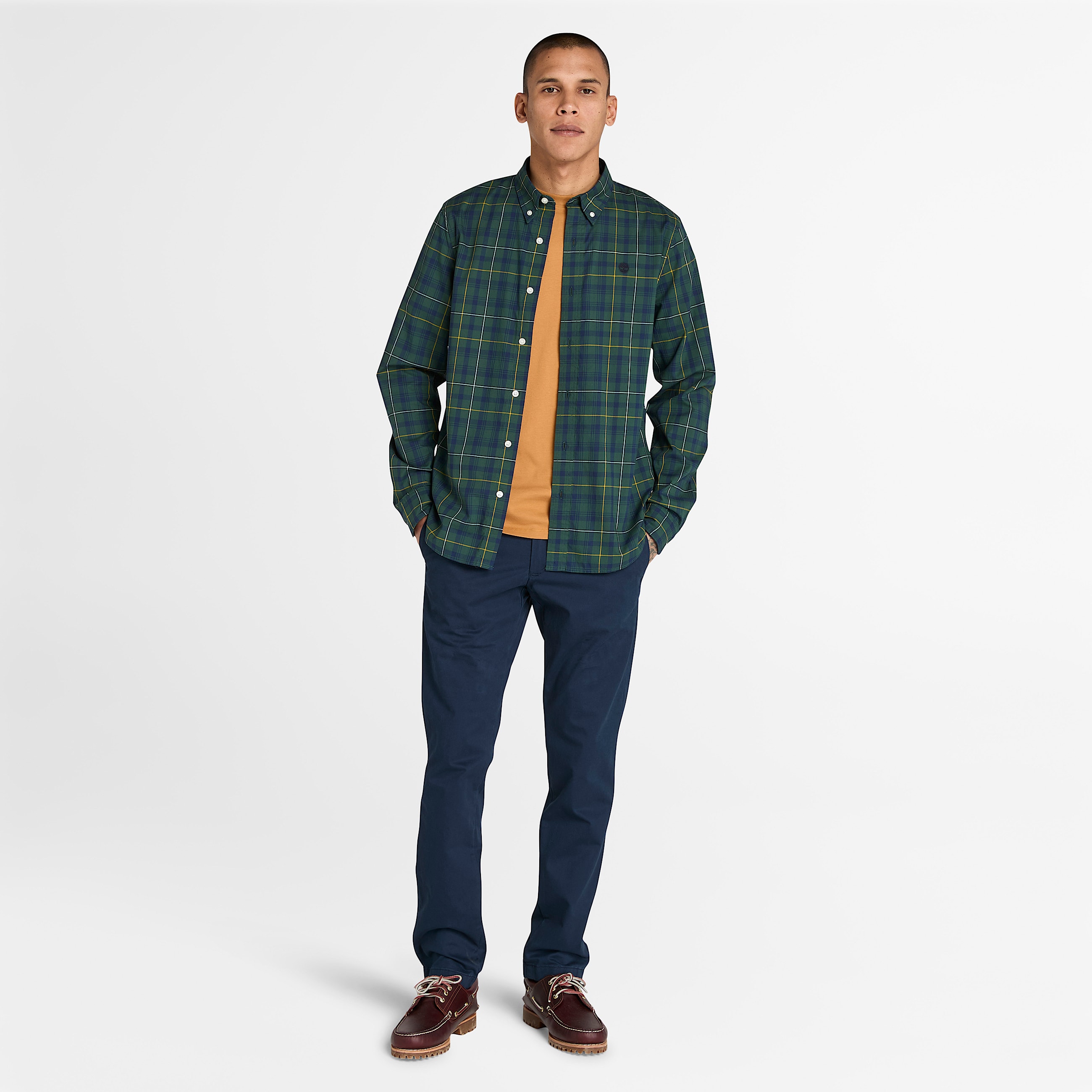 Claremont Chinohose aus Twill mit schmalem Bein fr Herren in Dunkelblau TBL Blau ALT1