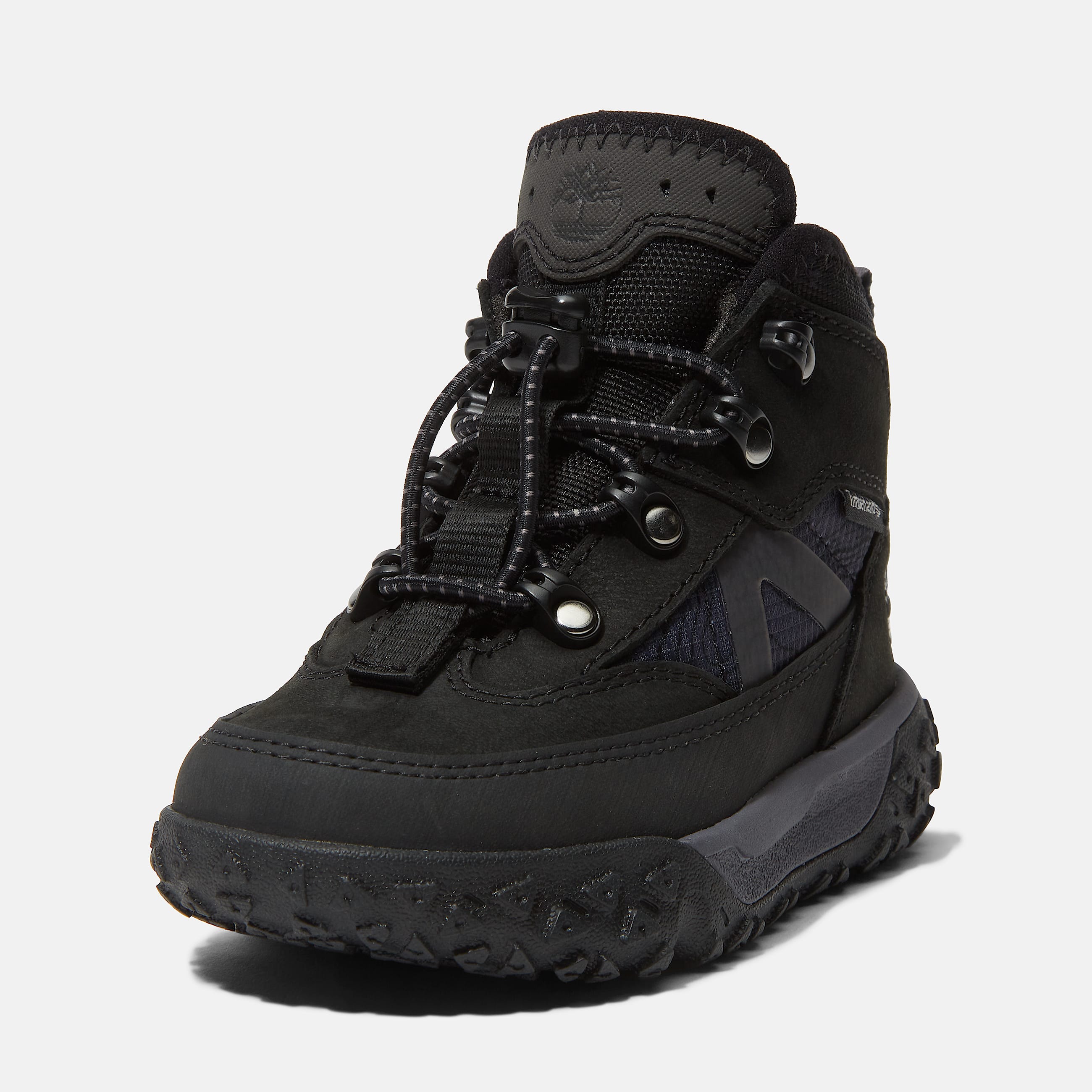 Halbhoher wasserdichter GreenStride Motion 6 Bungee Sneaker fr Kleinkinder in Schwarz TBL Schwarz ALT9