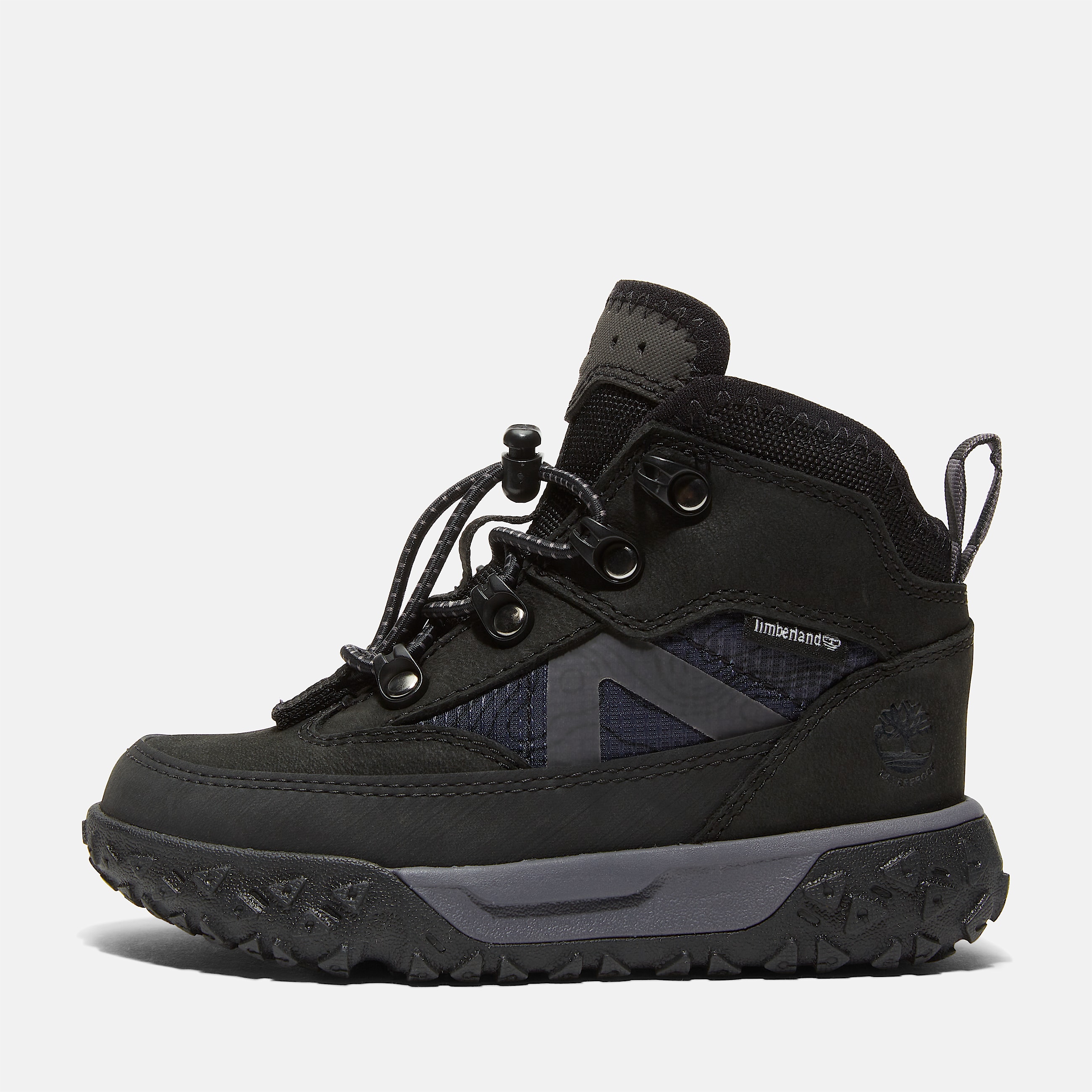 Halbhoher wasserdichter GreenStride Motion 6 Bungee Sneaker fr Kleinkinder in Schwarz TBL Schwarz ALT8