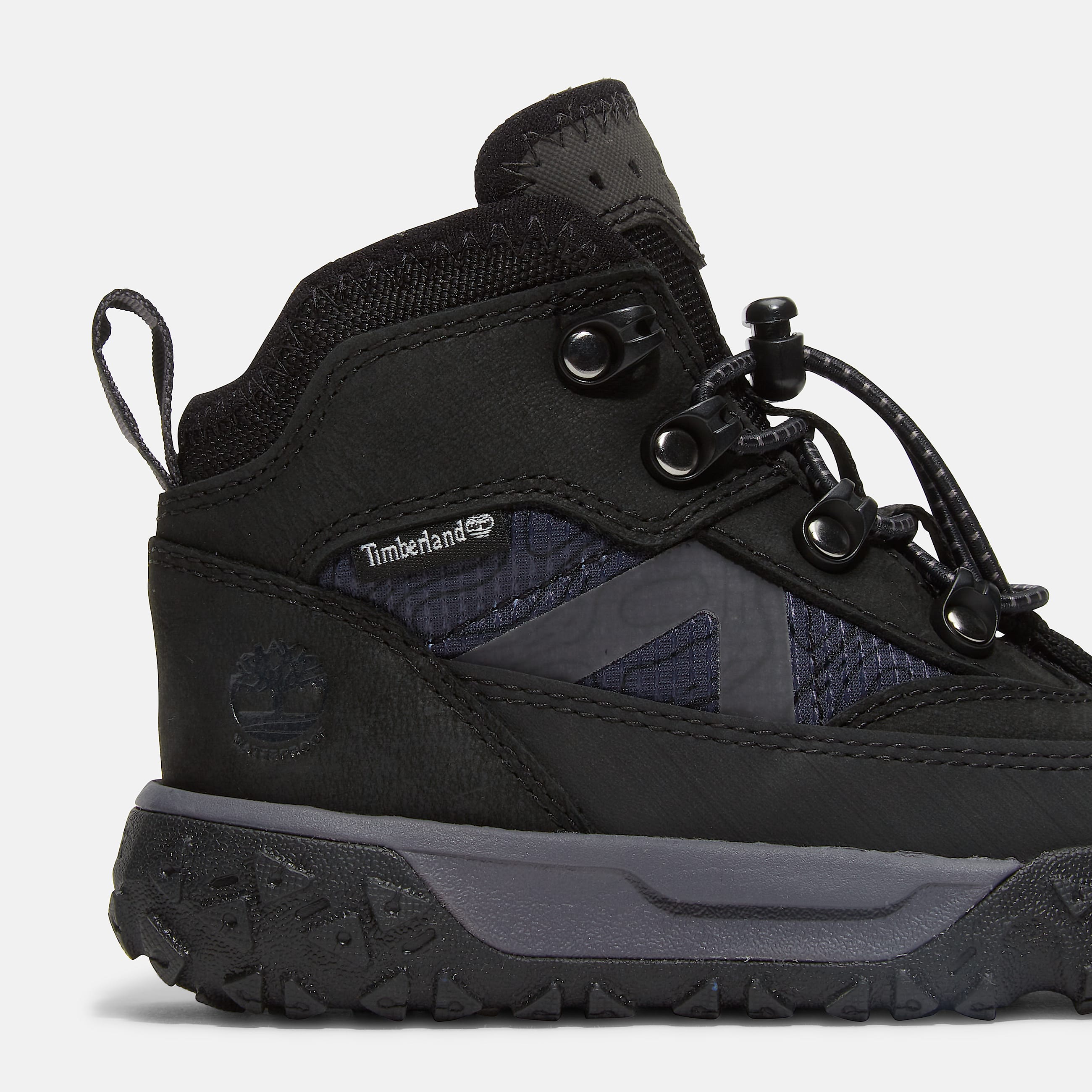 Halbhoher wasserdichter GreenStride Motion 6 Bungee Sneaker fr Kleinkinder in Schwarz TBL Schwarz ALT7