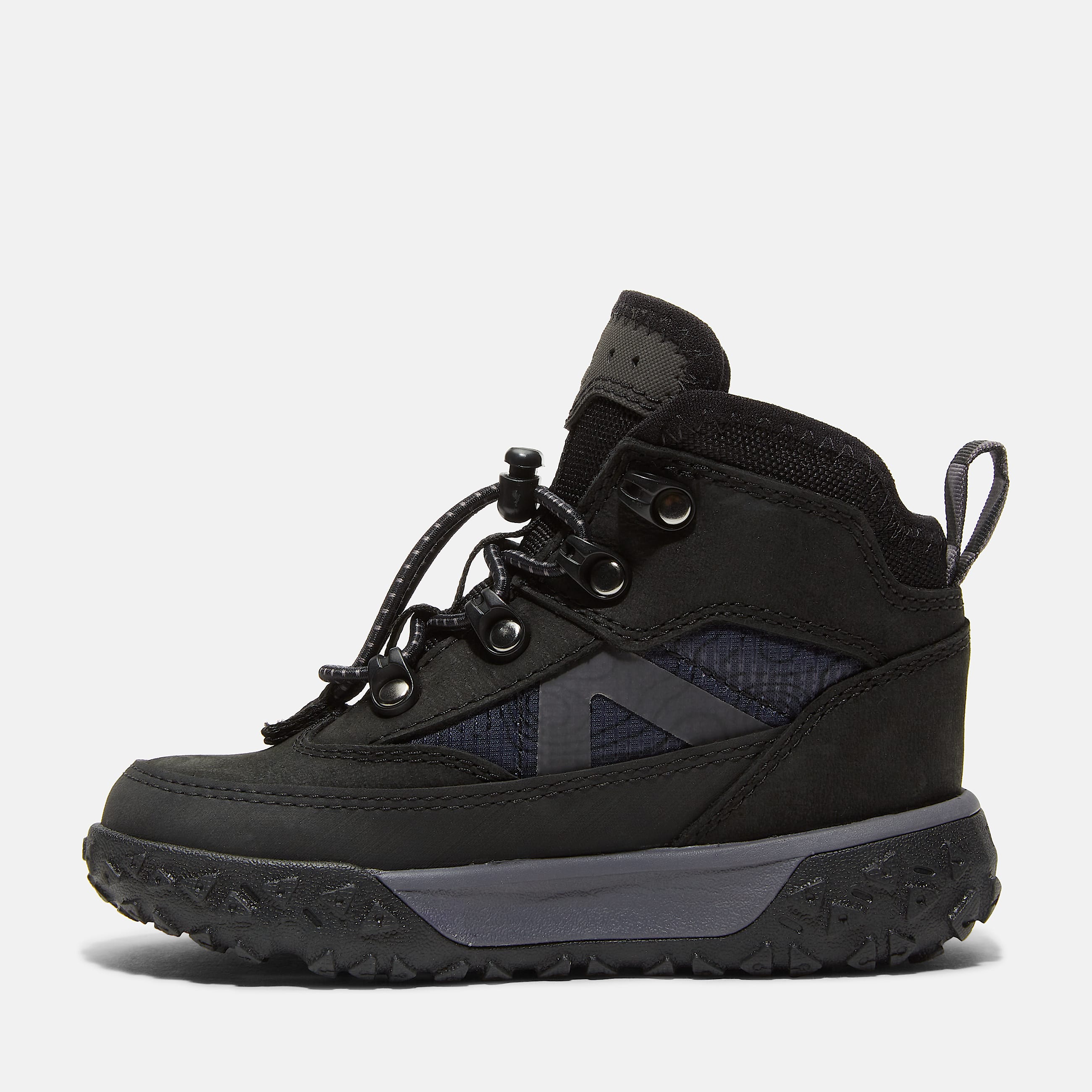 Halbhoher wasserdichter GreenStride Motion 6 Bungee Sneaker fr Kleinkinder in Schwarz TBL Schwarz ALT6