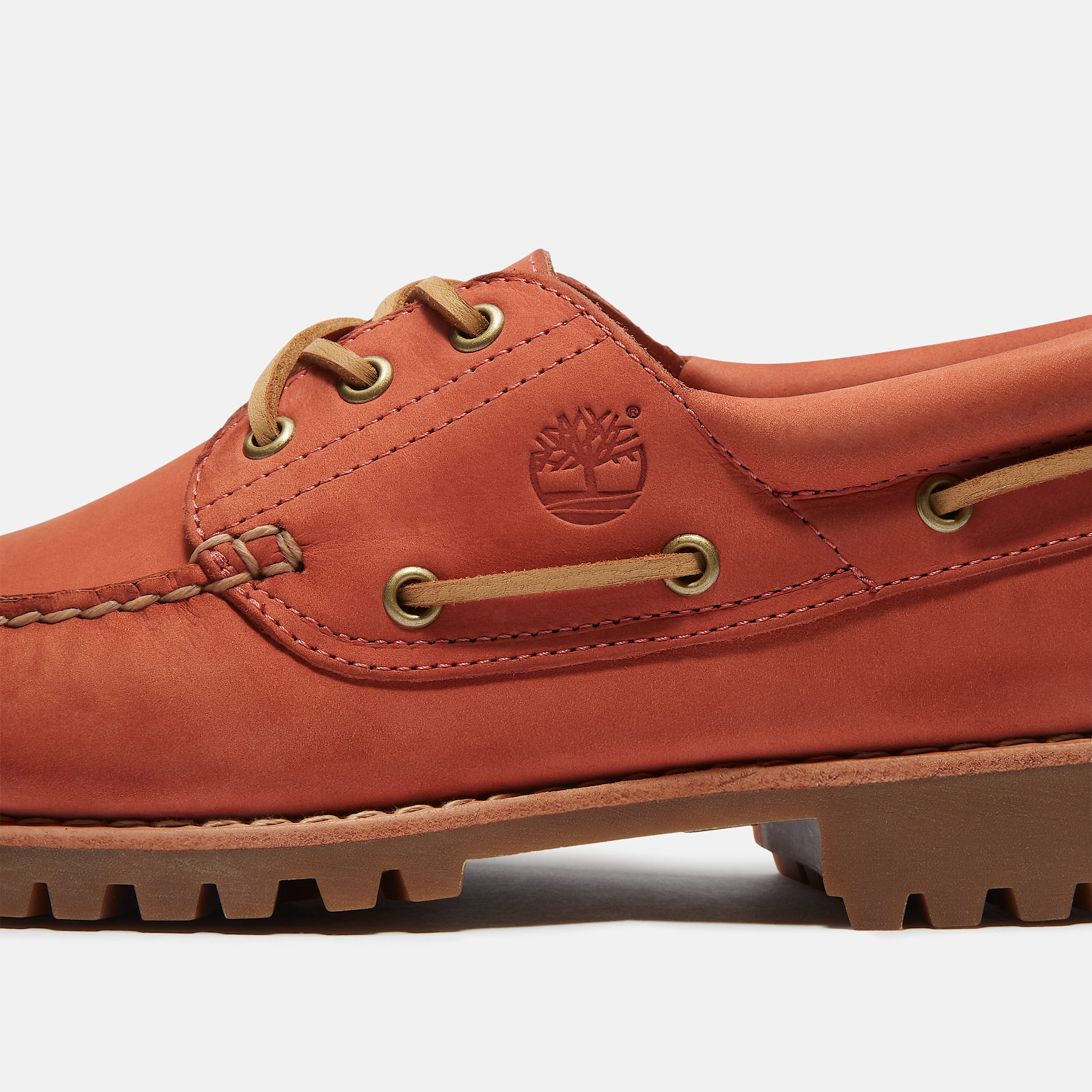 Chaussure bateau authentique cousue main  3 illets Timberland en Rouge TBL rouge ALT7