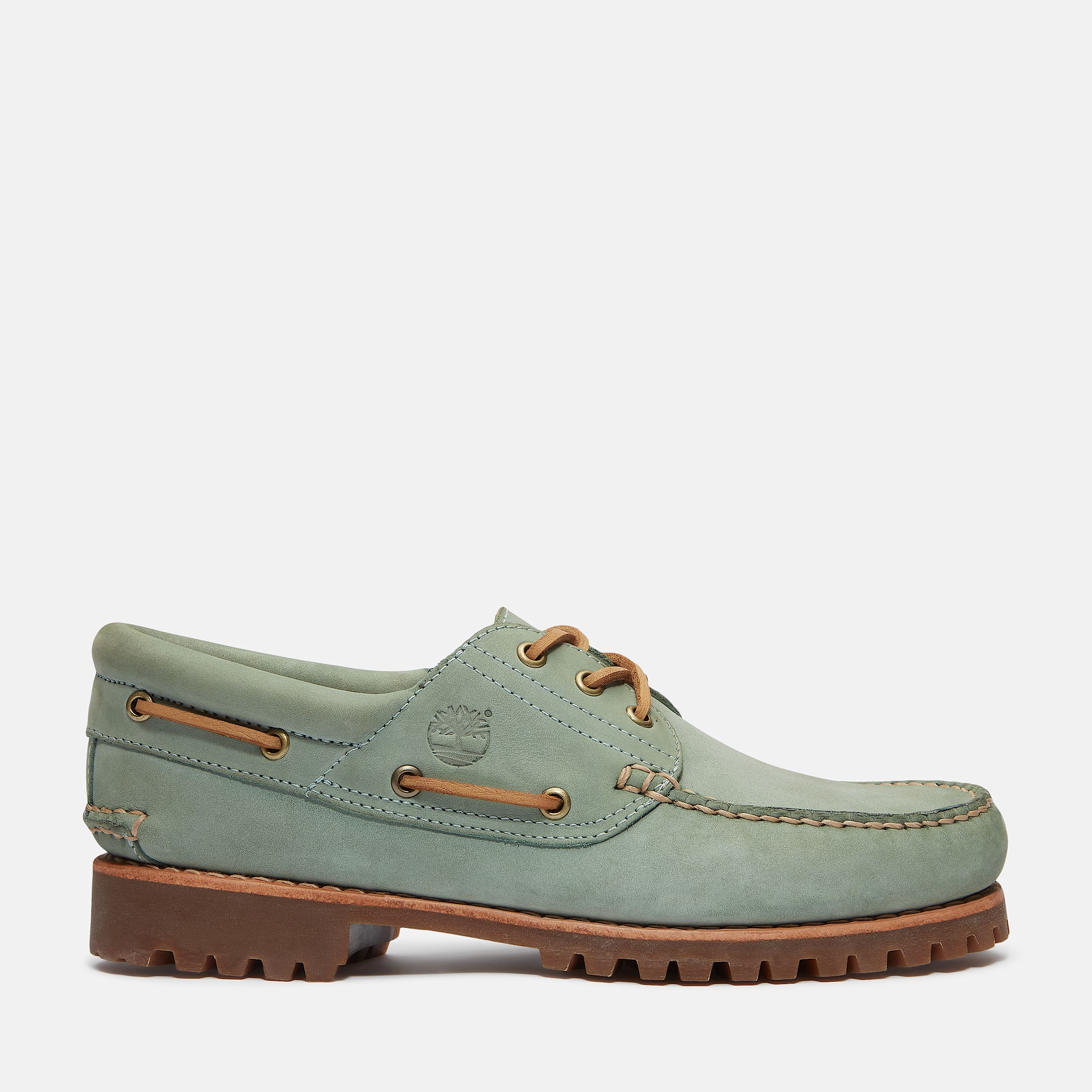 Timberland Authentic 3Eye Lug Handsewn Boat Shoe in Green TBL Green HERO