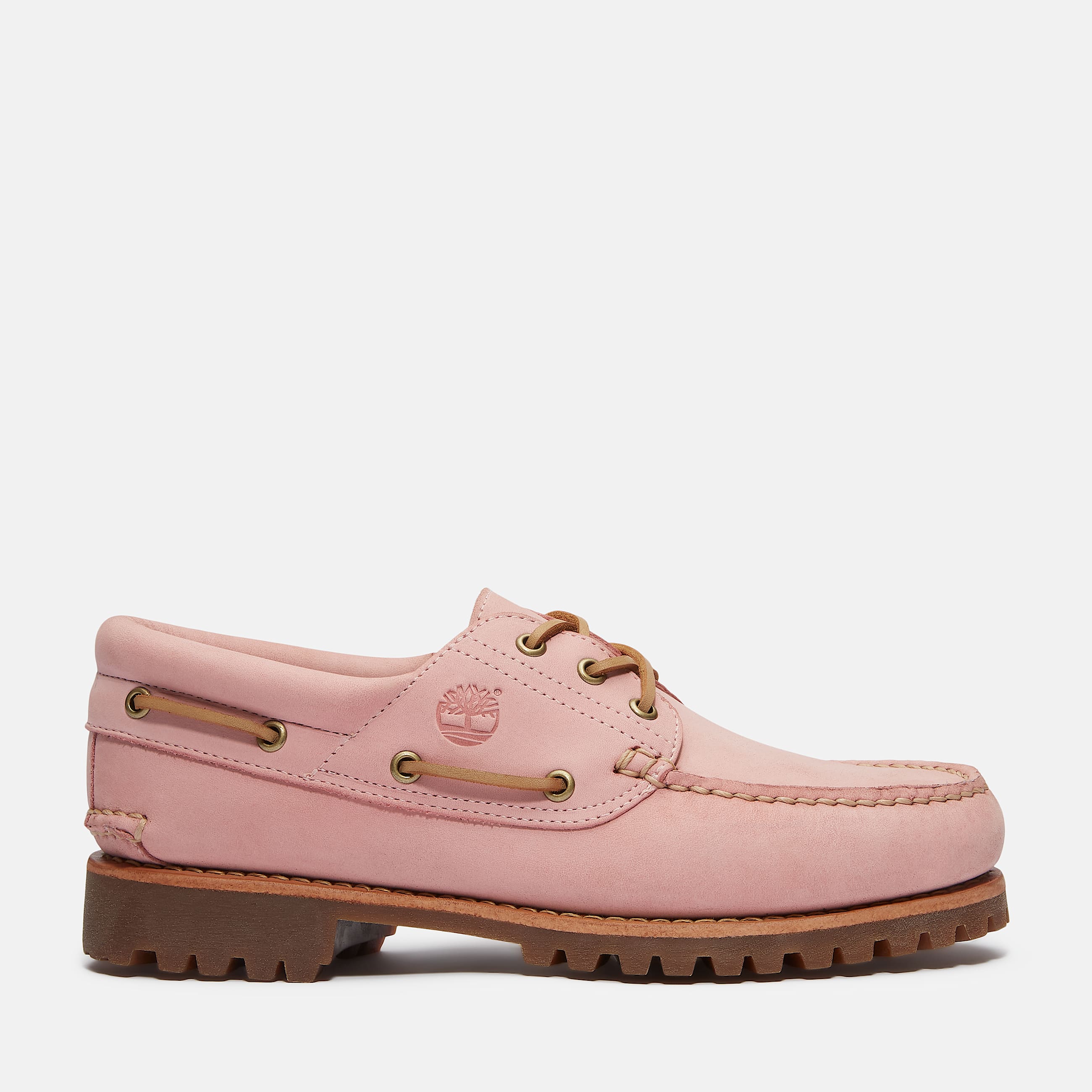 Timberland Authentic 3Eye Lug Handsewn Boat Shoe in Pink TBL Pink HERO