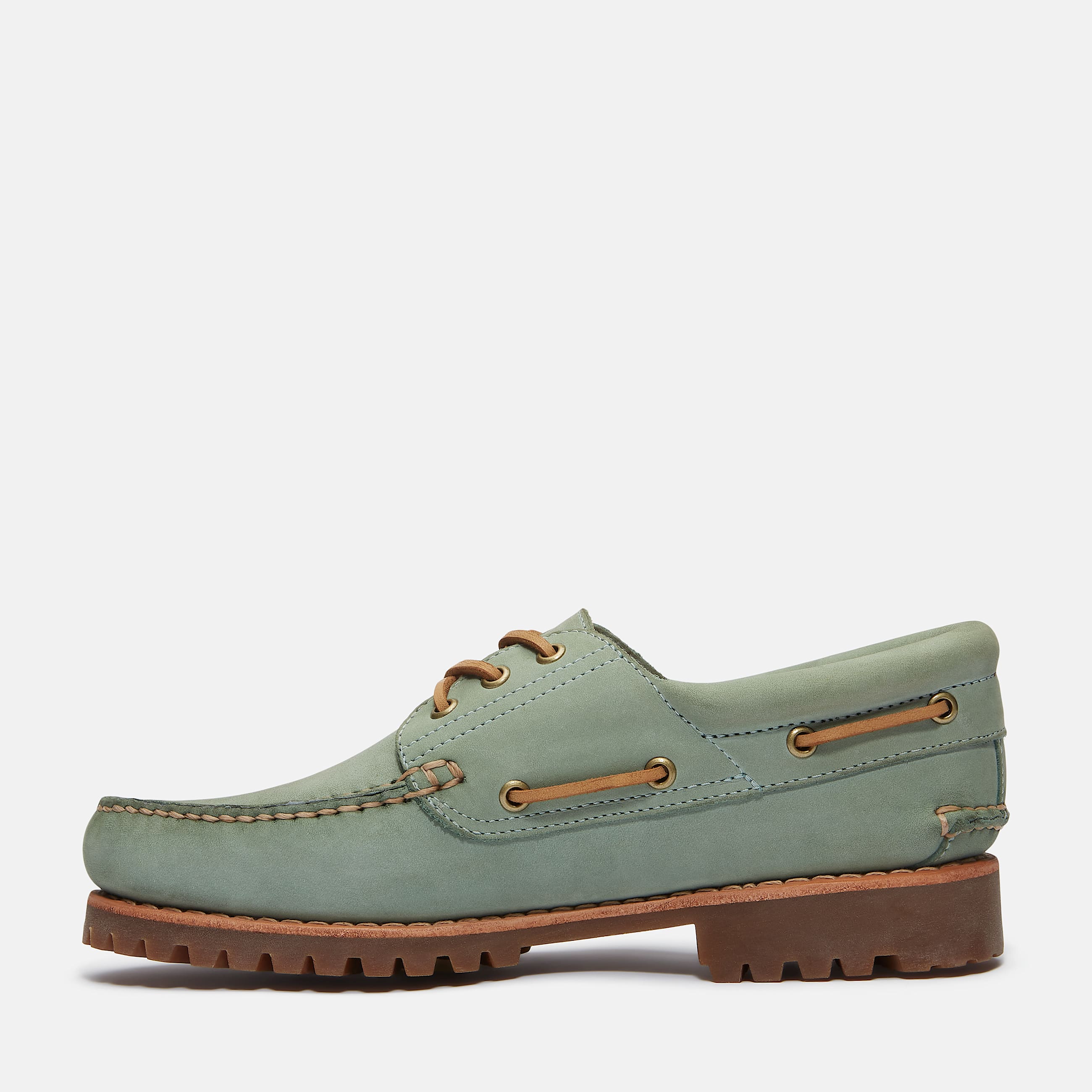 Timberland Authentic 3Eye Lug Handsewn Boat Shoe in Green TBL Green ALT6