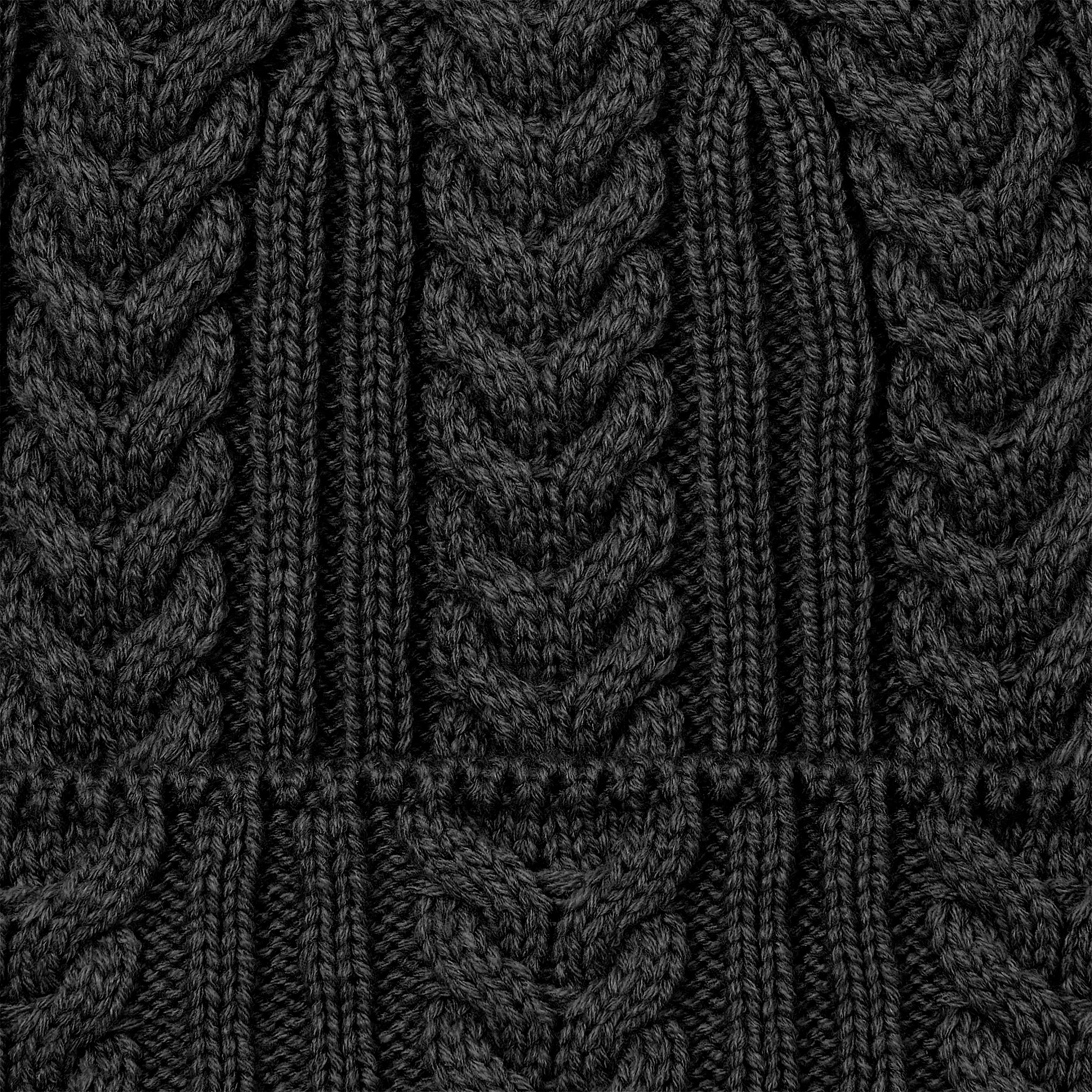 Cable Beanie for Women in Black TBL Black ALT2