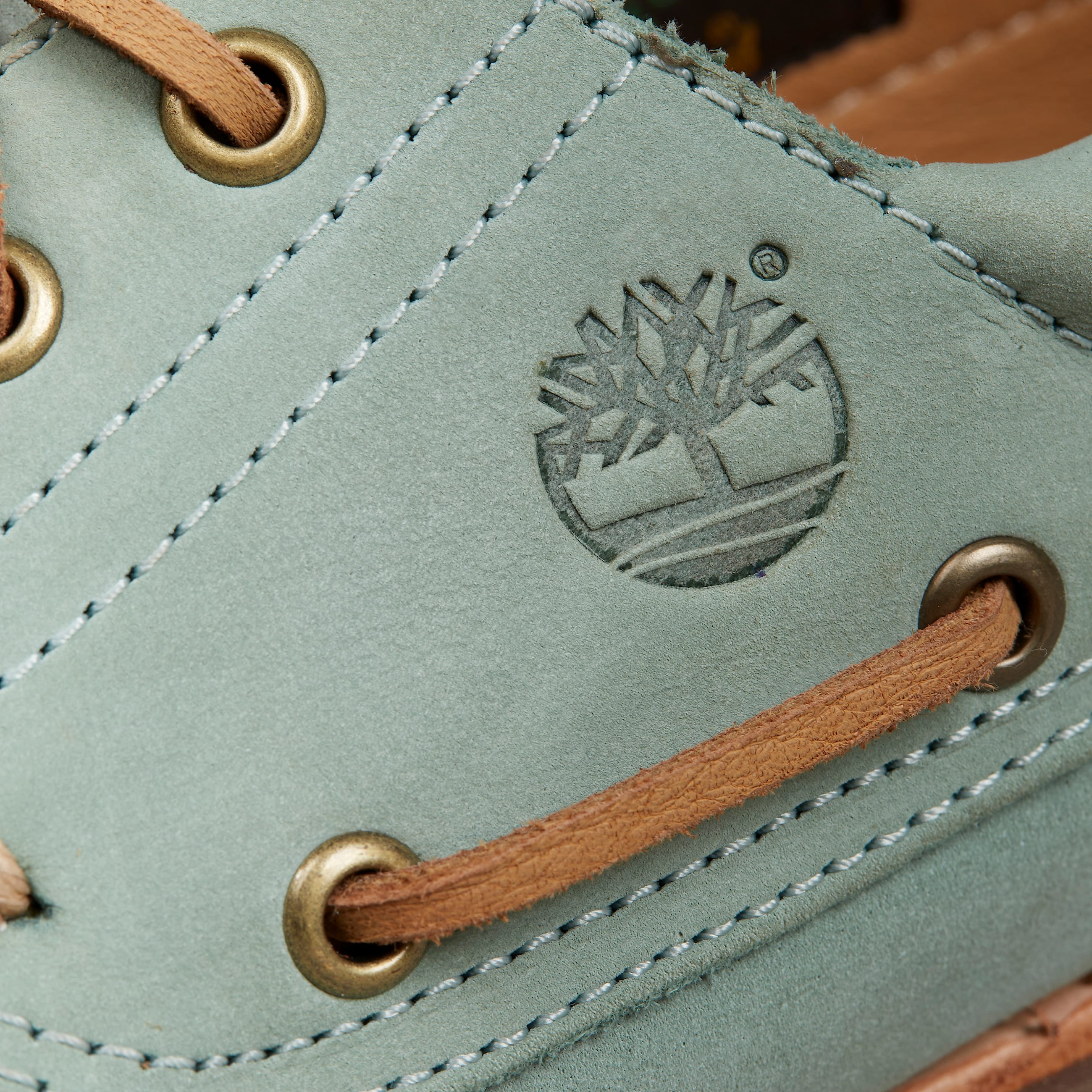 Chaussure bateau authentique cousue main  3 illets Timberland en Vert TBL Verte MKTG2