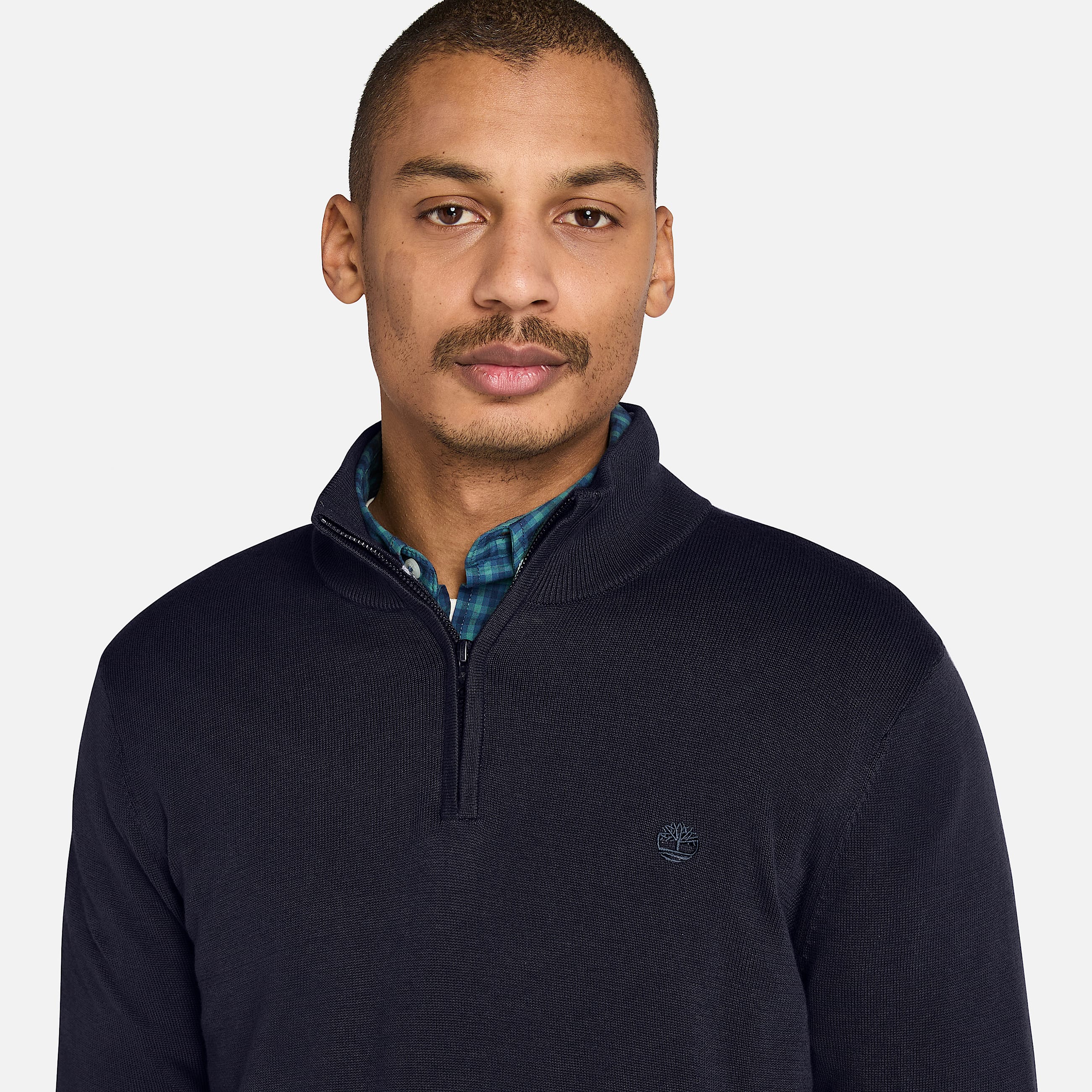 Pull  col zipp Williams River pour homme en Bleu Fonc TBL bleu ALT2