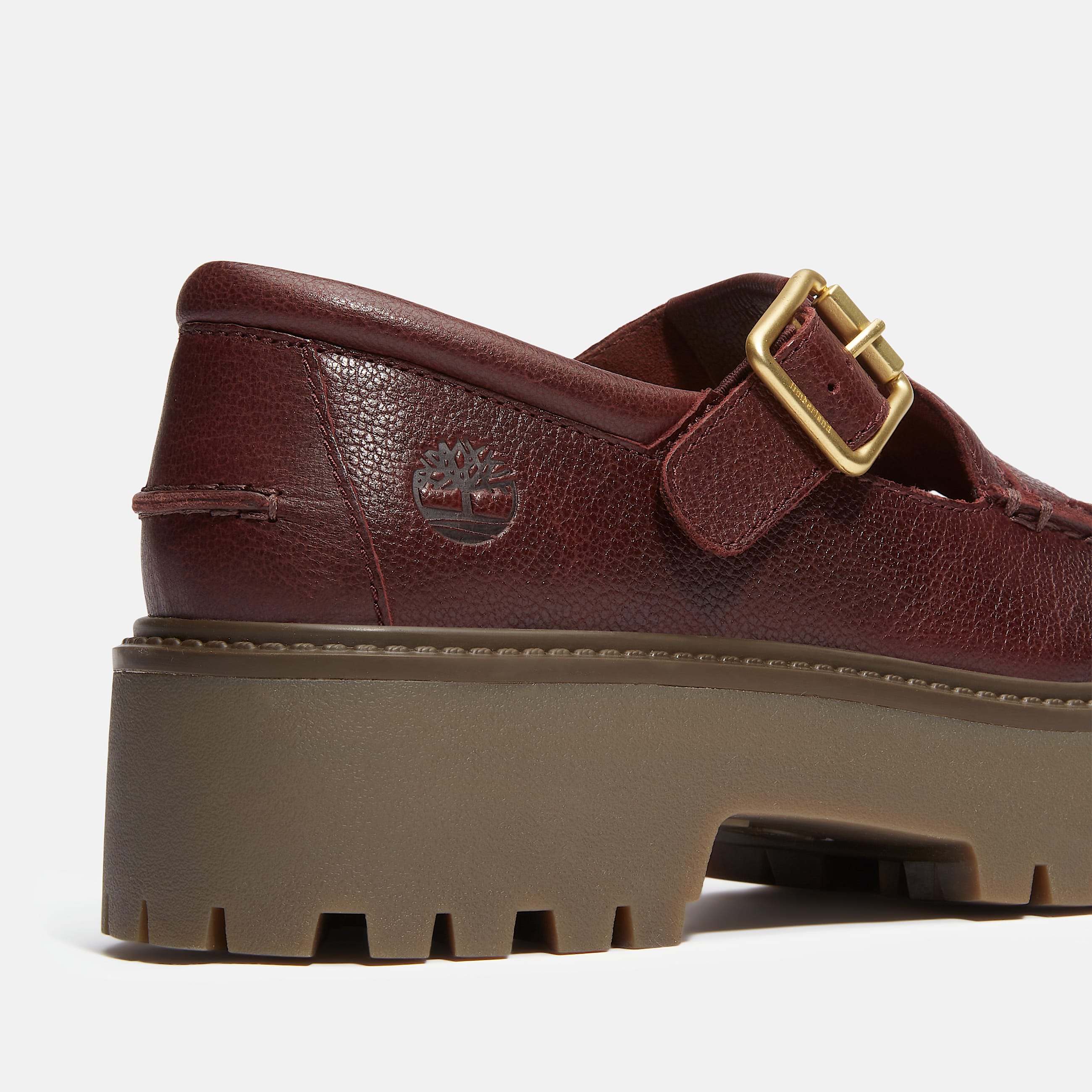 Stone Street Platform Buckle Shoe for Women in Dark Red TBL Red ALT7