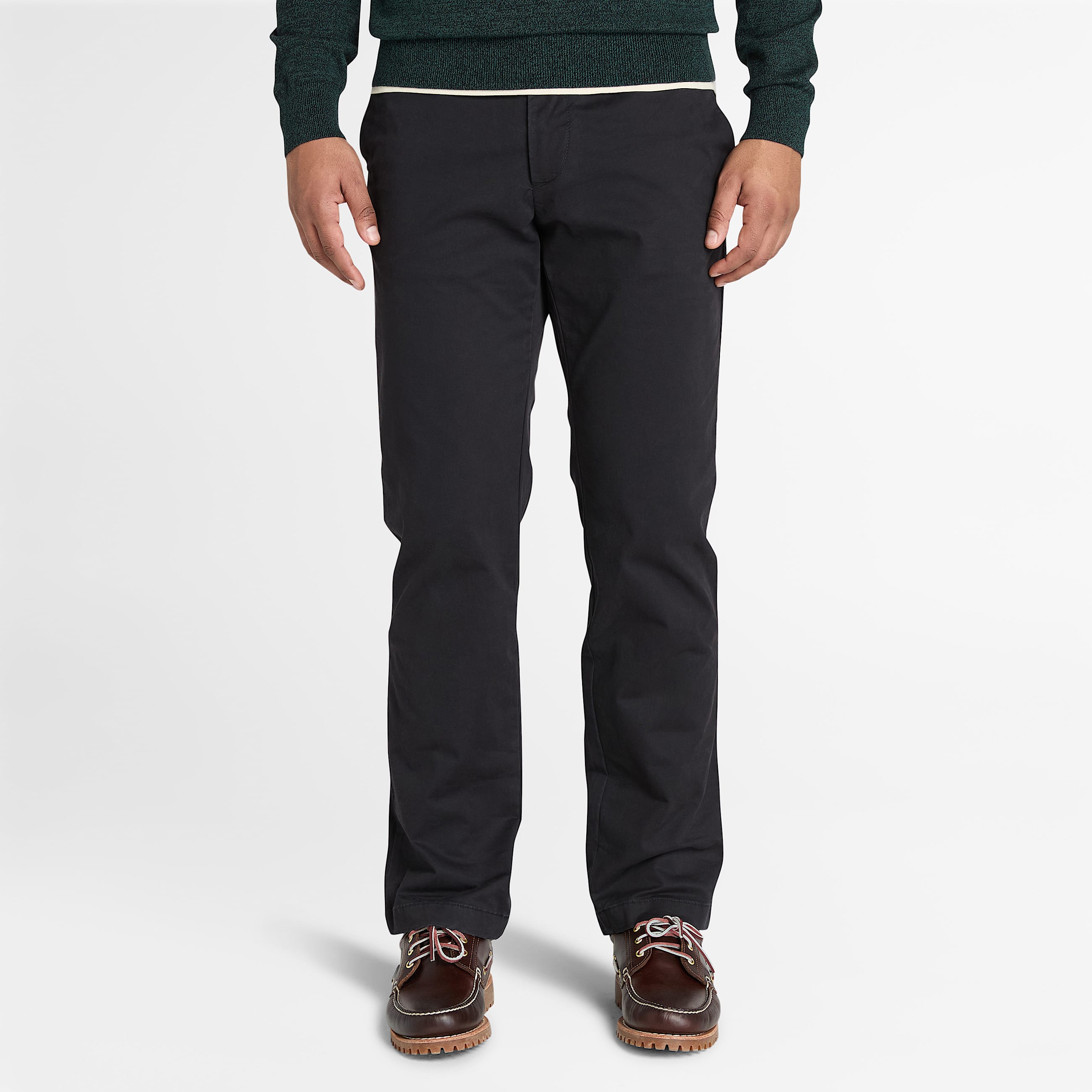 Pantalon chino en serg Claremont droit pour homme en Noir TBL noir ALT10