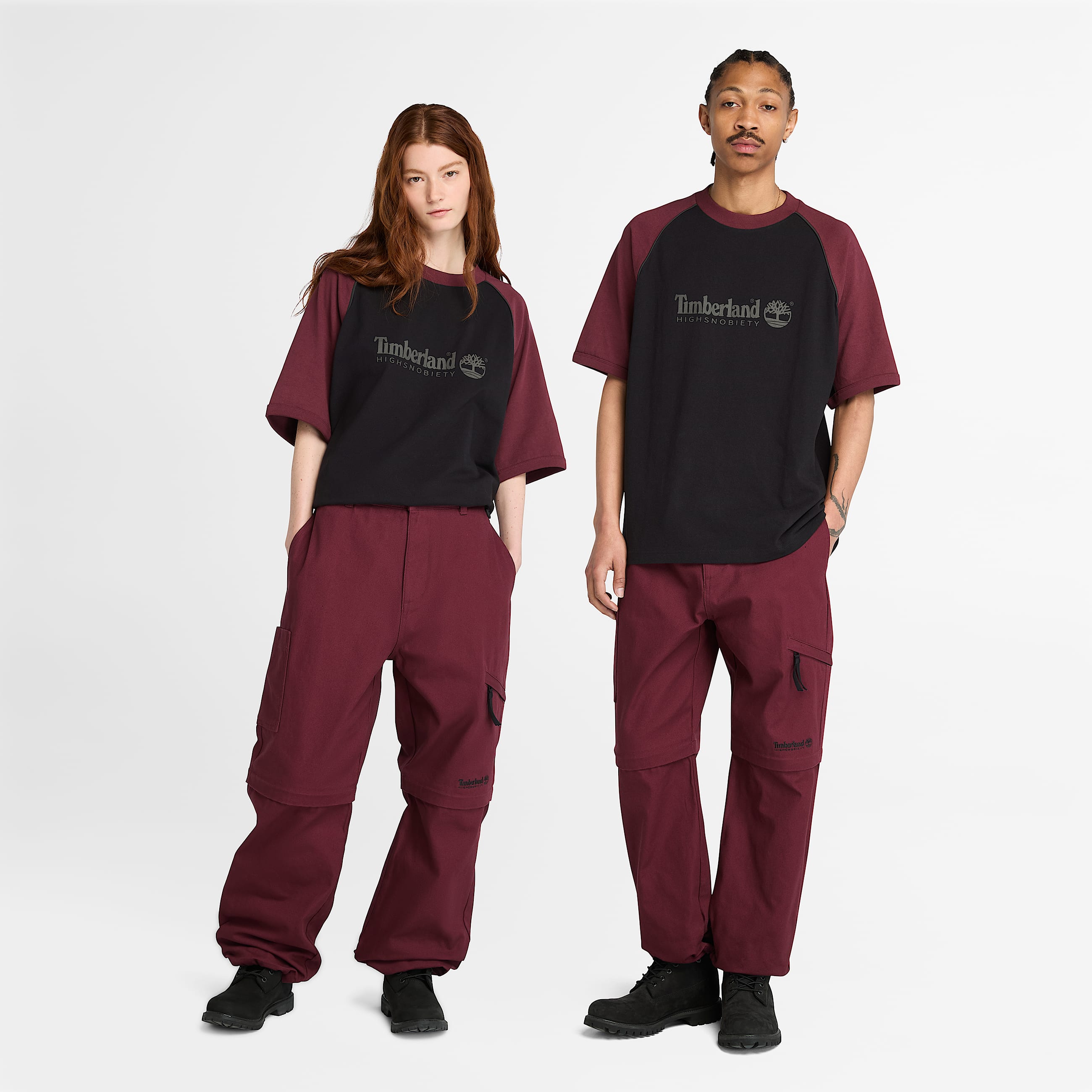 Timberland und HIGHSNOBIETY RaglanTShirt mit Farbblockdesign in Schwarz TBL Schwarz ALT10