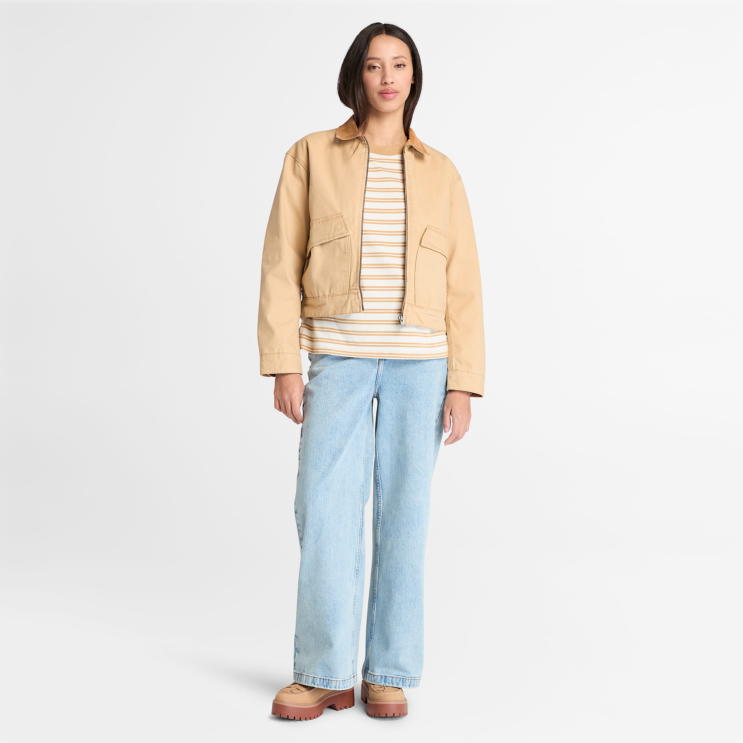 Strafford Washed Canvas Jacket for Women in Yellow TBL Yellow ALT1