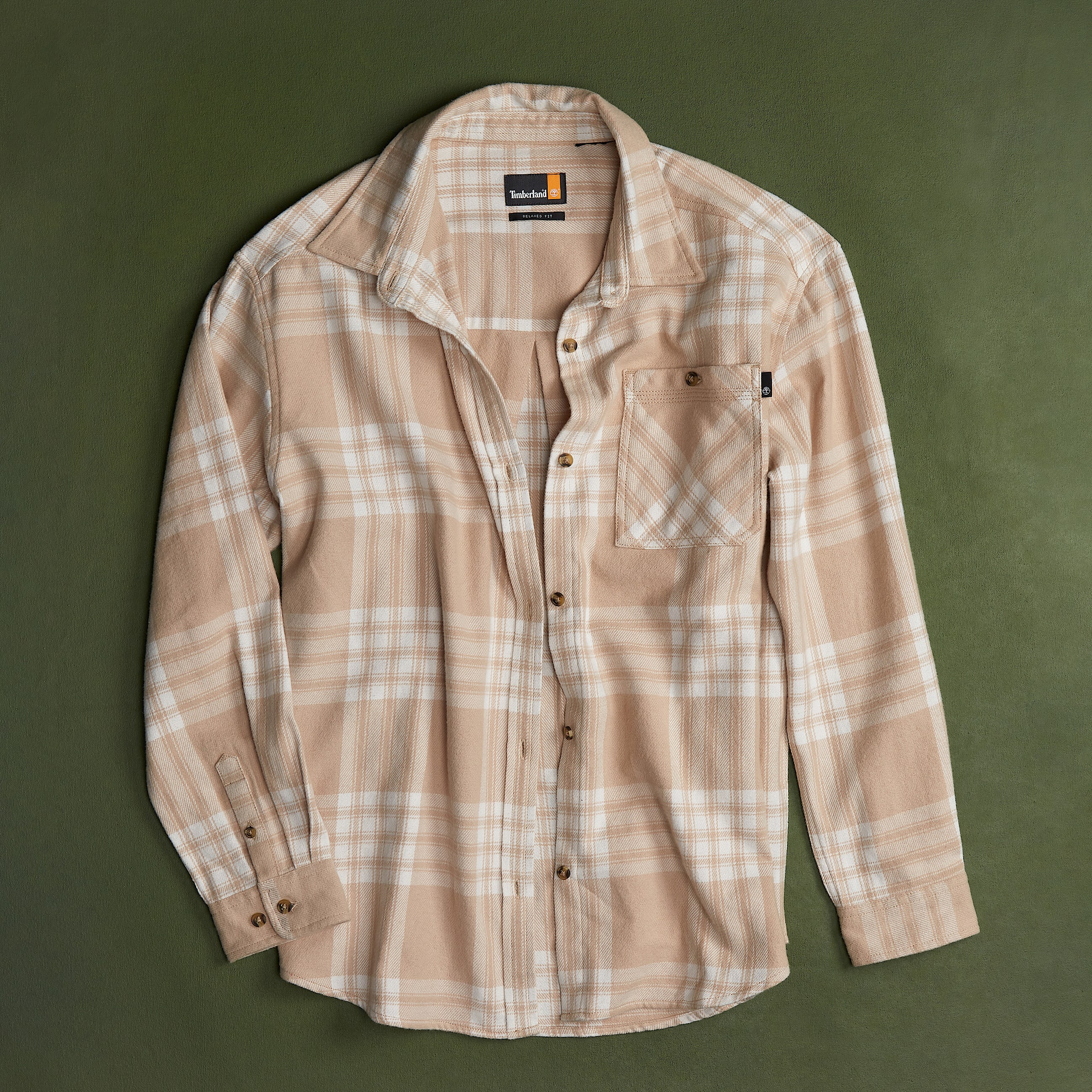 Midweight Flannel Pocket Shirt for Women in Beige TBL Beige MKTG1