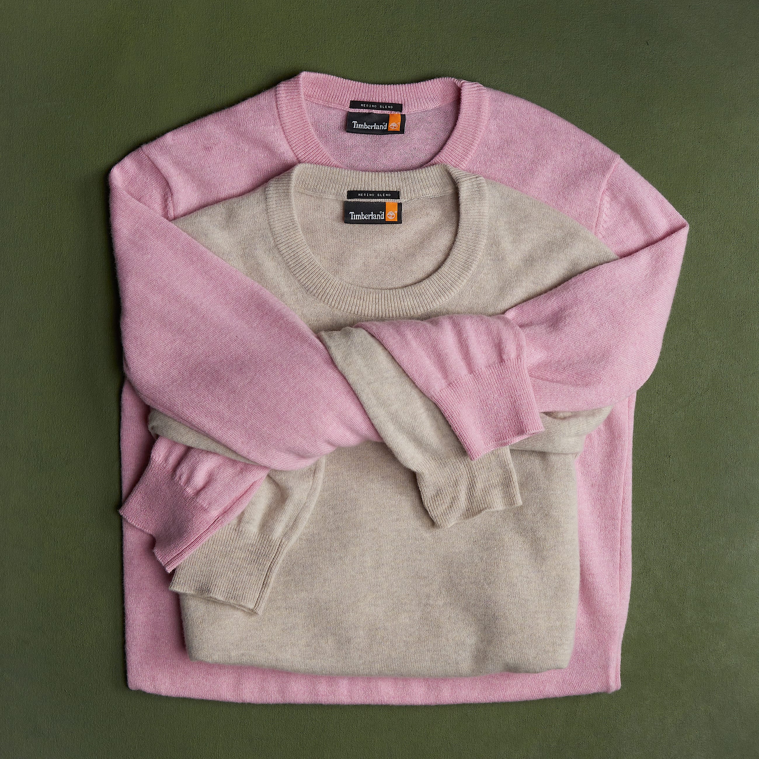 Pull  col rond Merino pour femme en beige TBL beige MKTG1