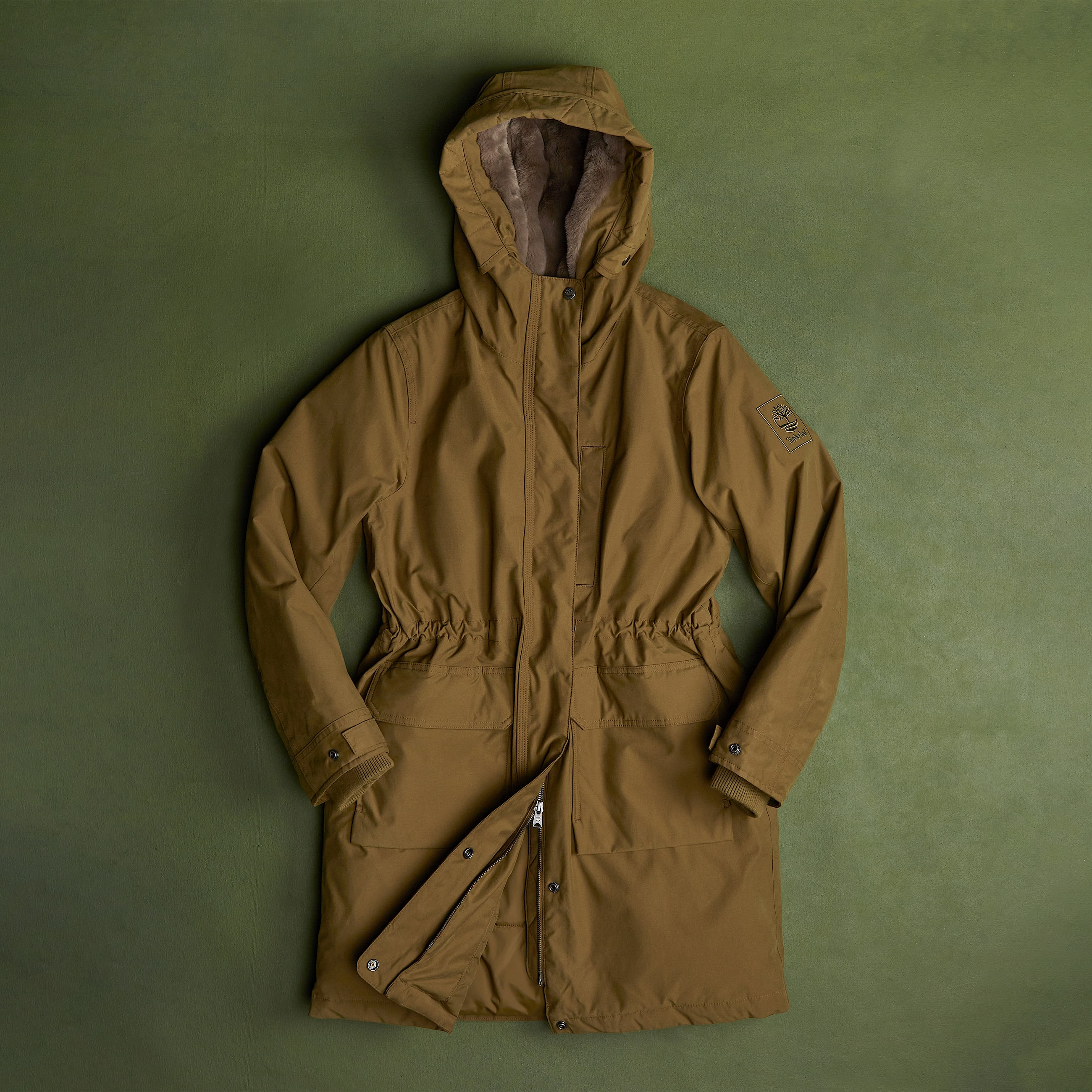 Parka impermable Timberland pour femme en vert fonc TBL Verte MKTG1