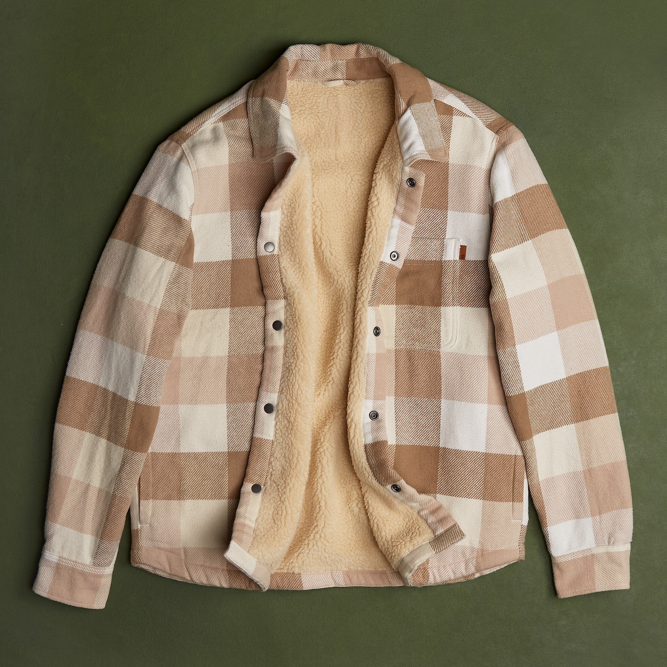 High Pile Lined Overshirt for Men in Beige TBL Beige MKTG1