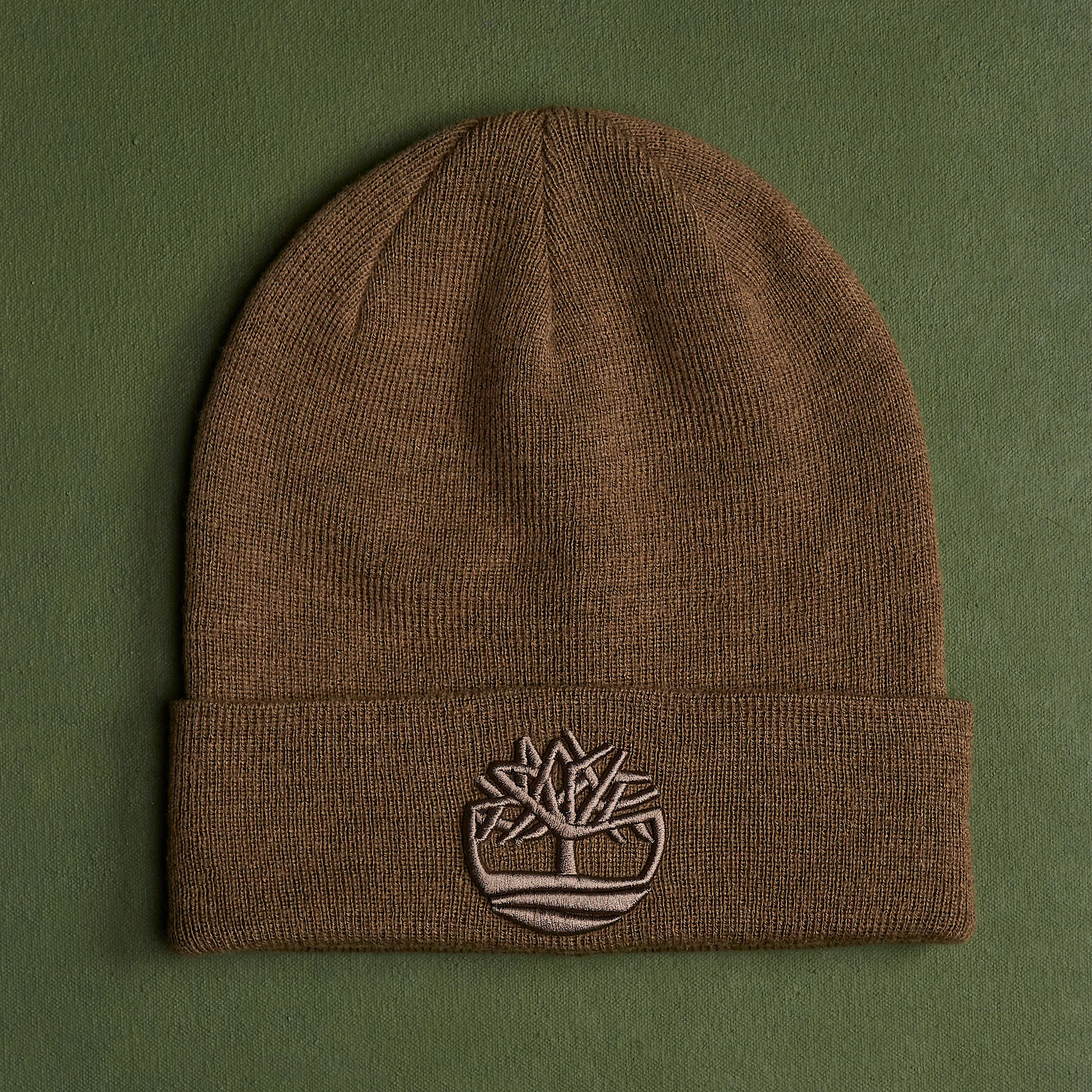 3D Embroidered Beanie in Brown TBL Brown MKTG1