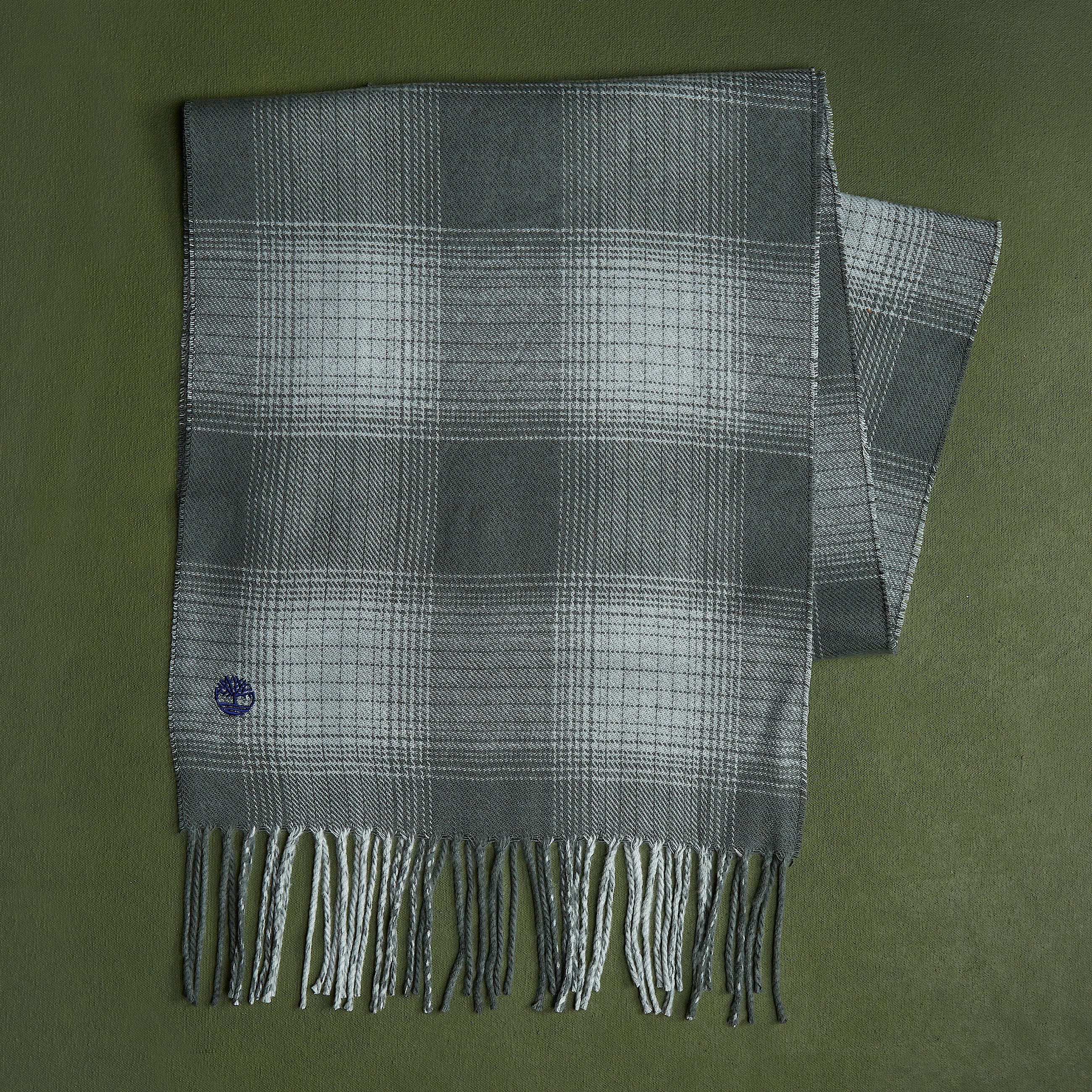 Plaid Woven Scarf in Dark Green TBL Green MKTG1