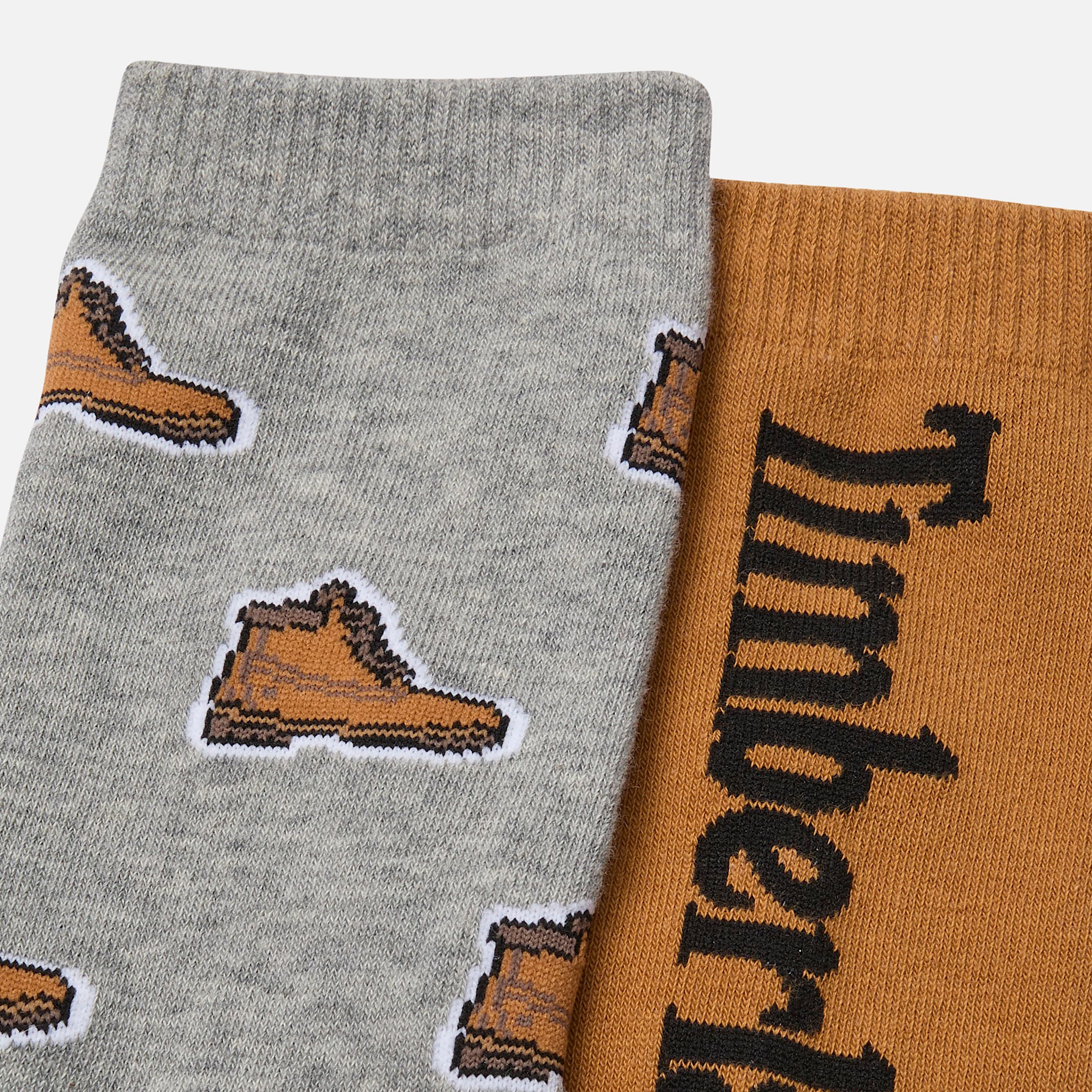 Timberland CrewSocken mit durchgehendem Print im 2erPack in Grau TBL Grau ALT1