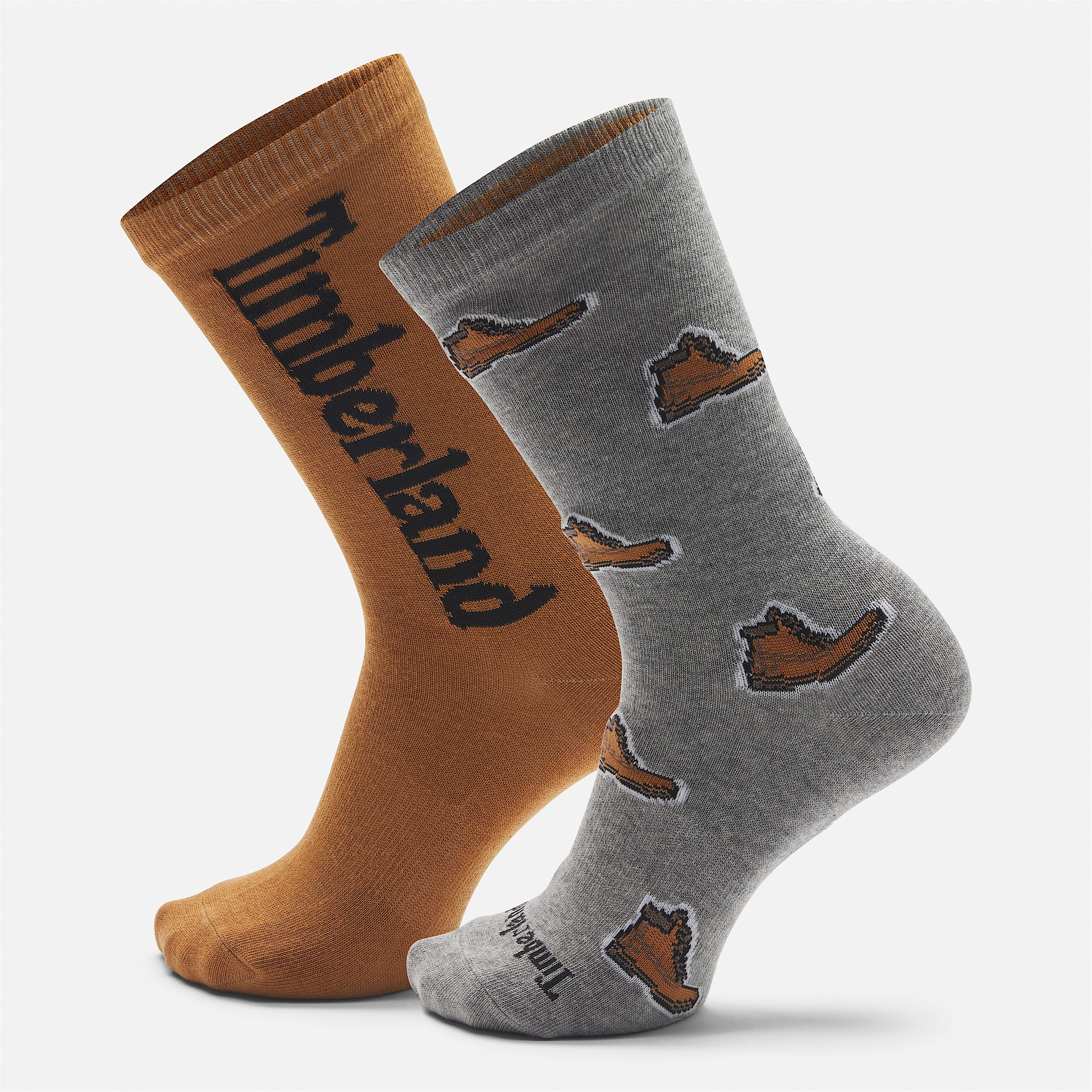 Timberland CrewSocken mit durchgehendem Print im 2erPack in Grau TBL Grau HERO