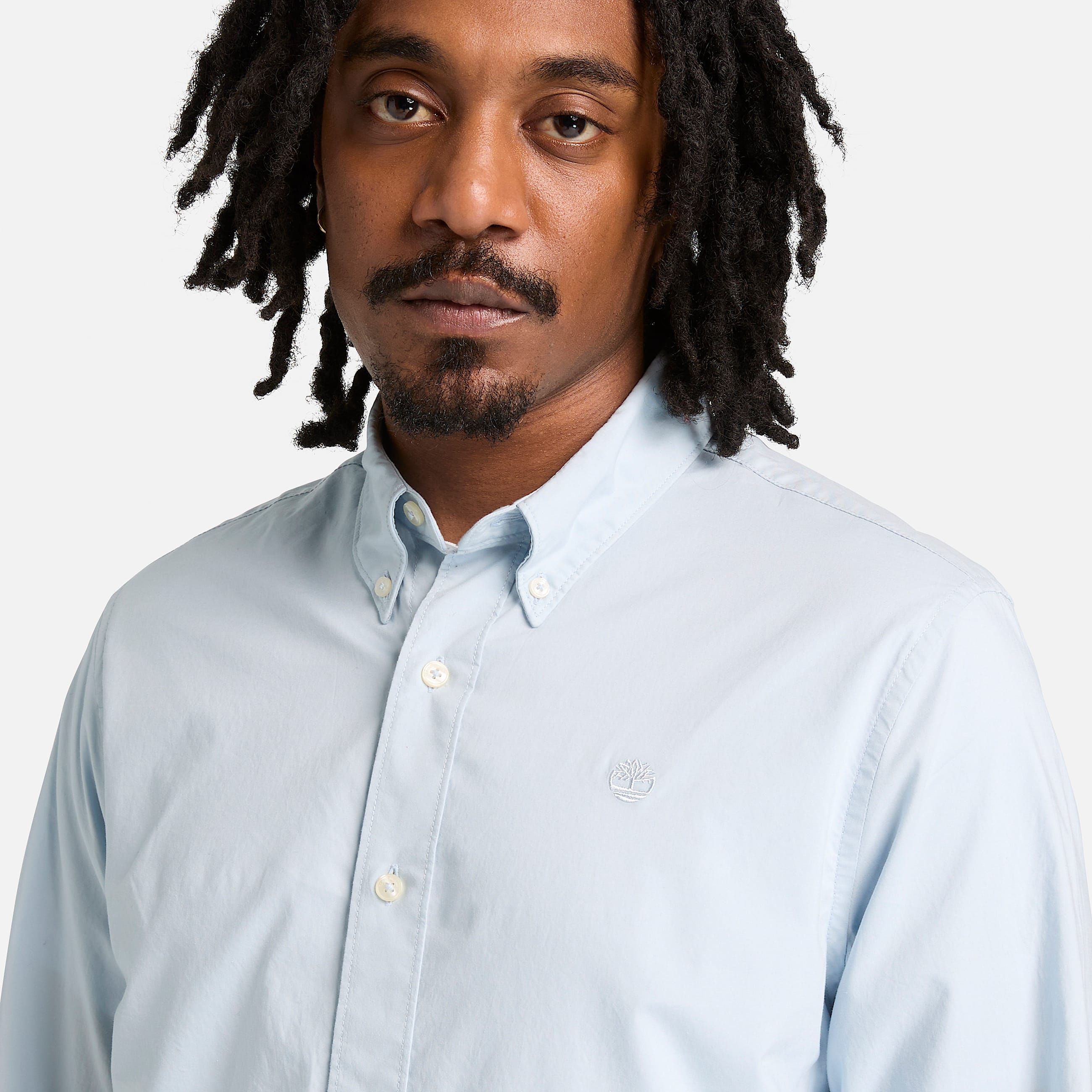 Chemise en popeline extensible  manches longues pour homme en bleu clair TBL bleu ALT3