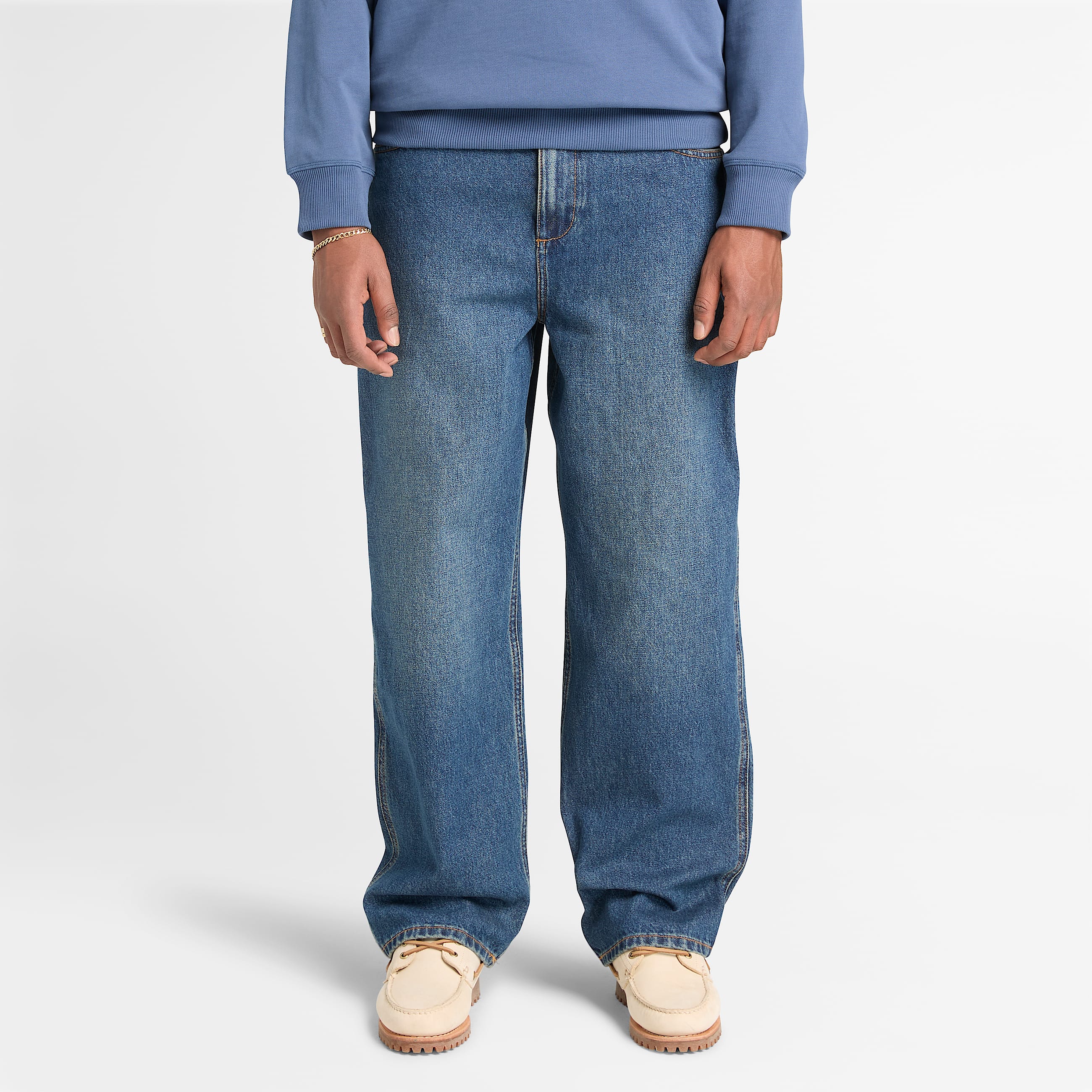 Sandown Embroidered Denim Trouser for Men in Blue TBL Blue ALT1