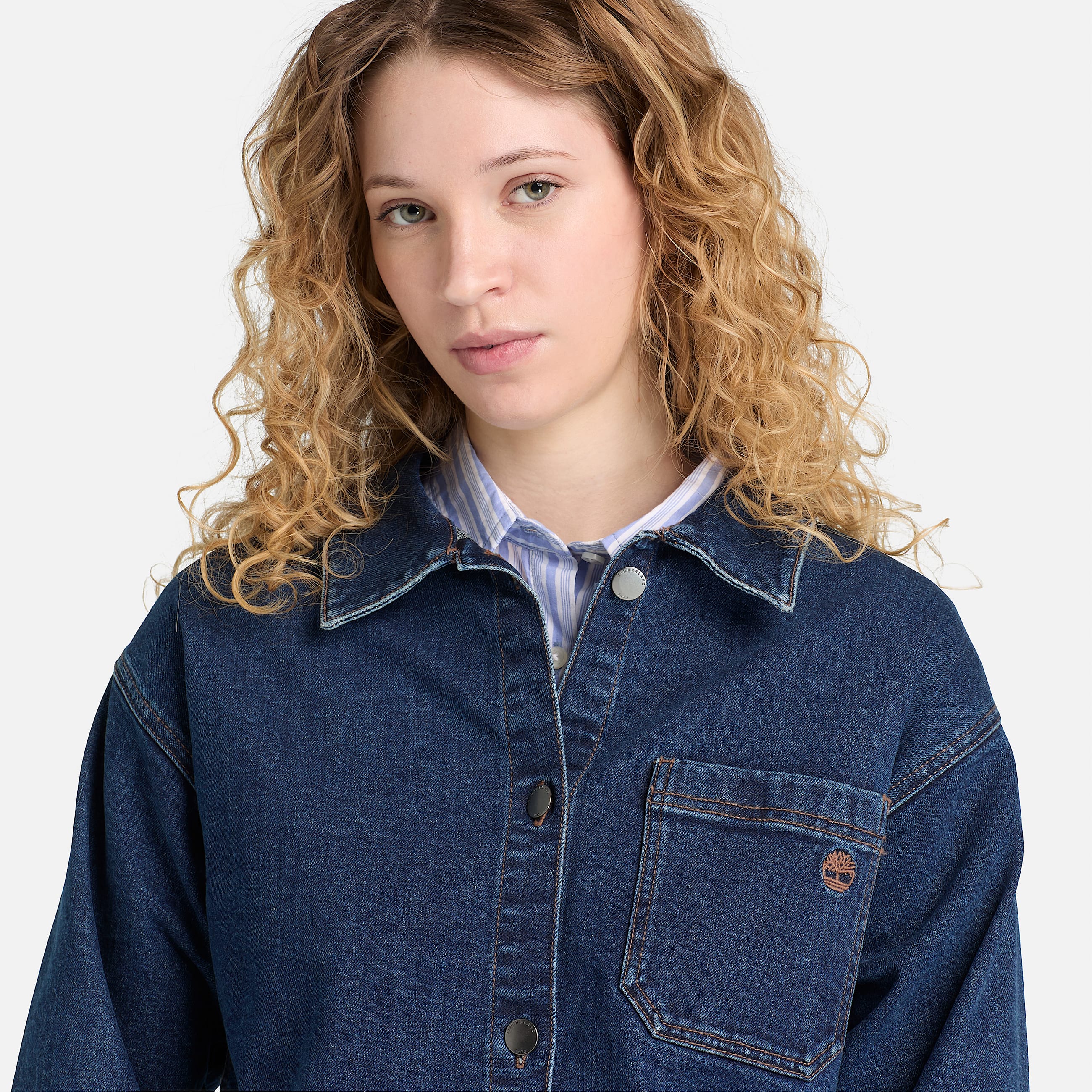 Hemdjacke aus Denim fr Damen in Blau TBL Blau ALT3
