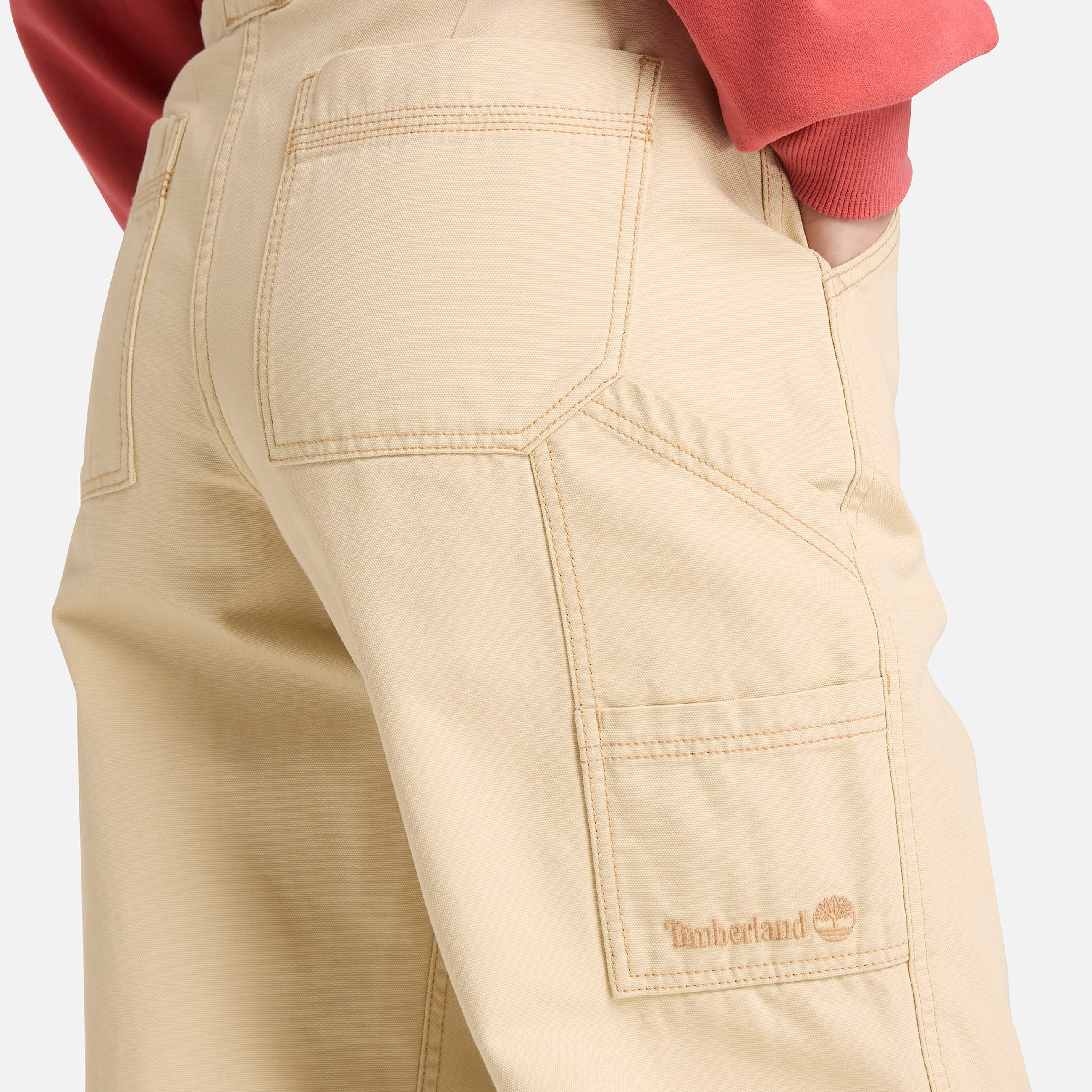 Gerade Hose aus Canvas fr Damen in Beige TBL Beige ALT3