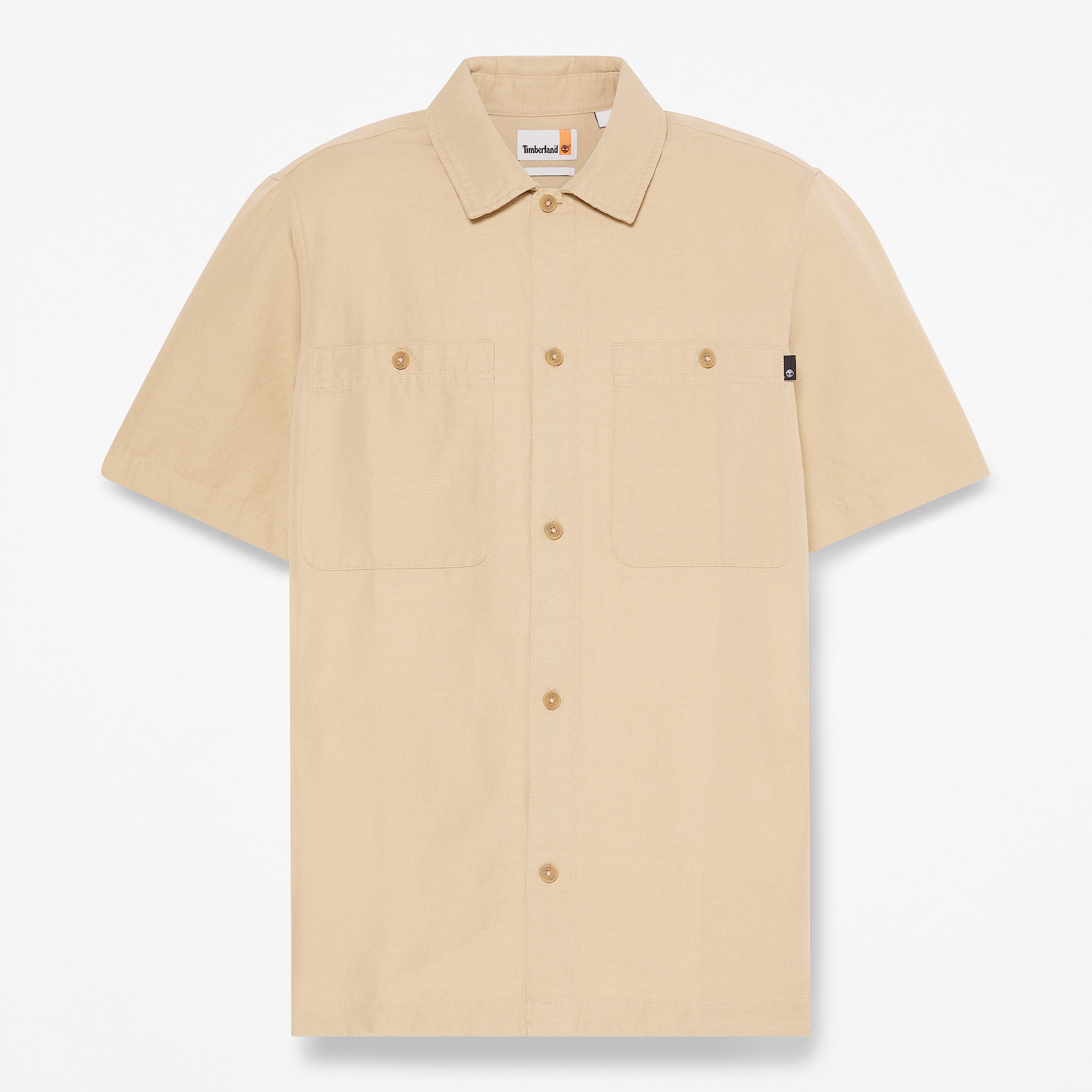 CottonLinen ShortSleeve Utility Shirt for Men in Beige TBL Beige HERO