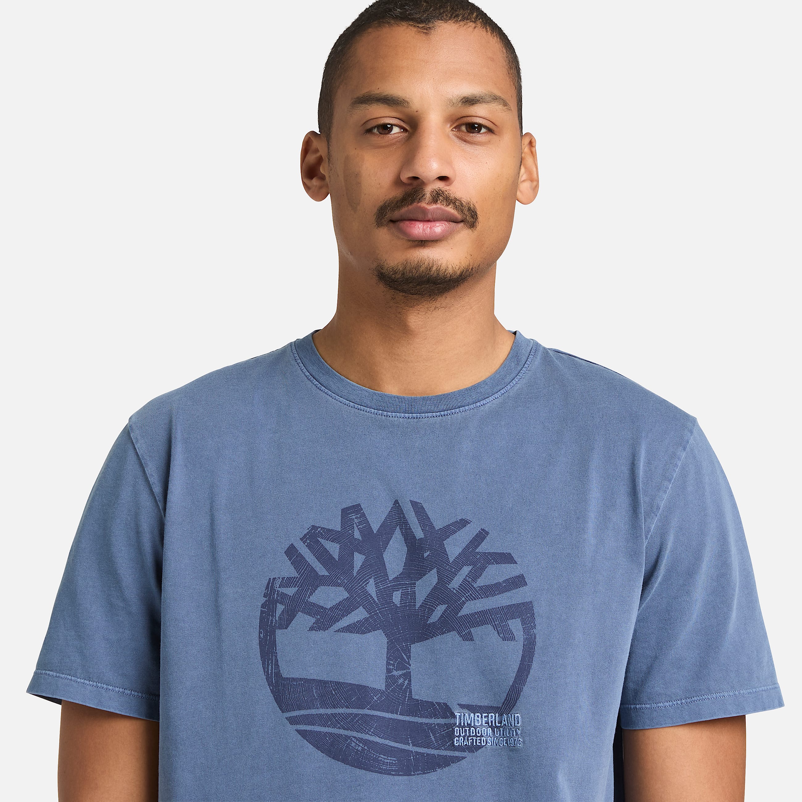 Stckgefrbtes TShirt mit LogoGrafik fr Herren in Dunkelblau TBL Blau ALT3