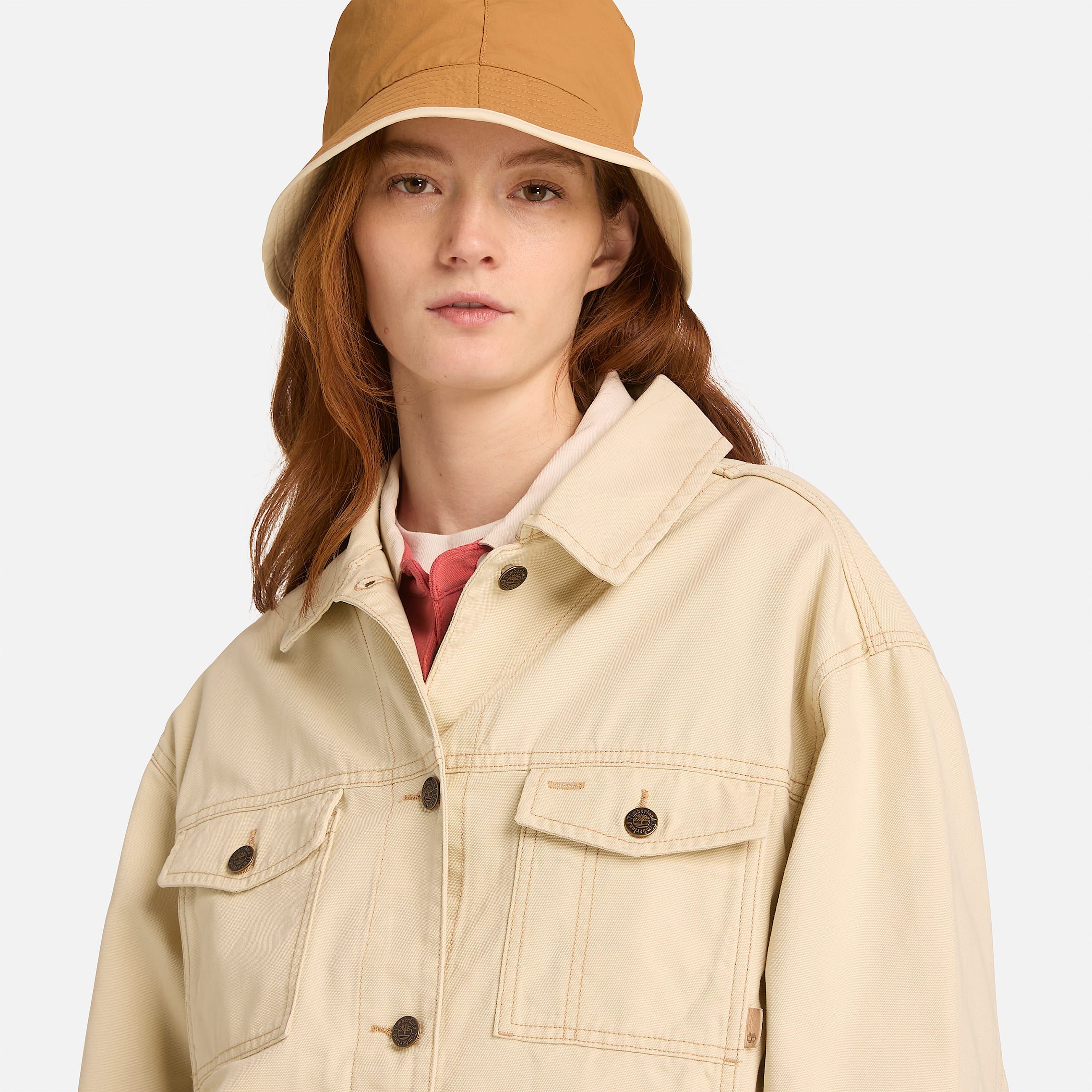 TruckerJacke aus Canvas fr Damen in Beige TBL Beige ALT3