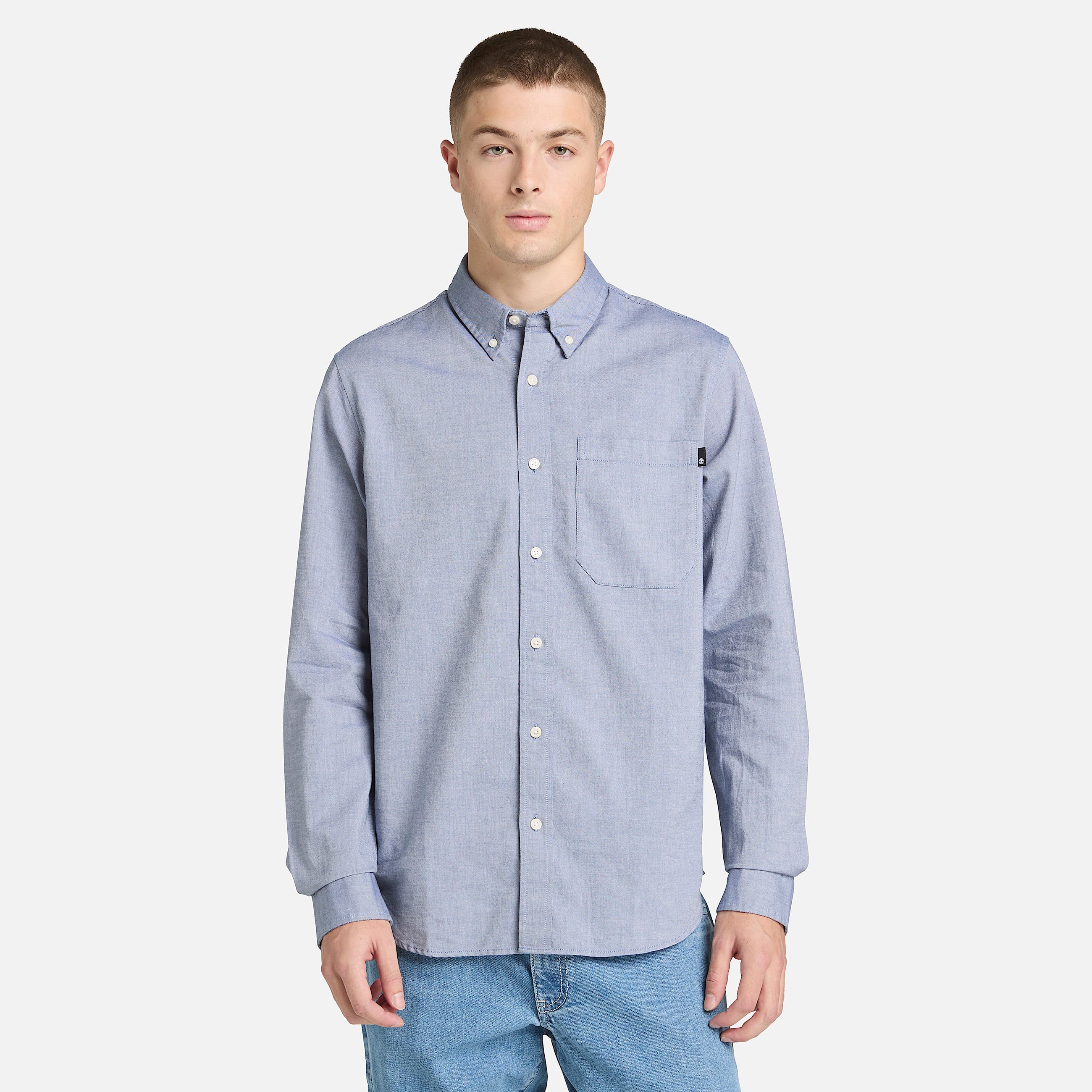 Gale River Oxford Langarmshirt fr Herren in Blau TBL Blau ALT1