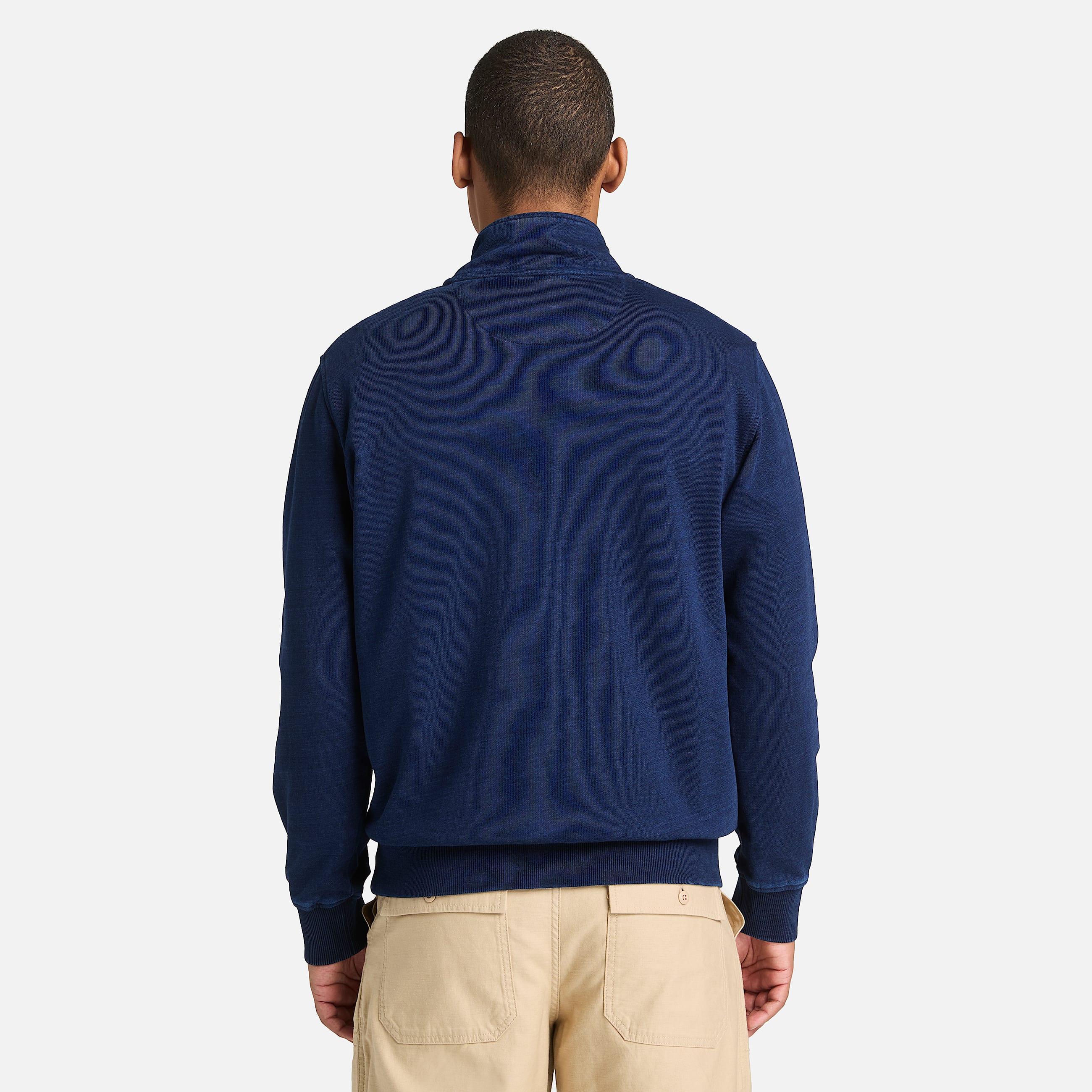 Indigoblaues Sweatshirt mit Viertelreiverschluss fr Herren in Dunkelblau TBL Blau ALT8