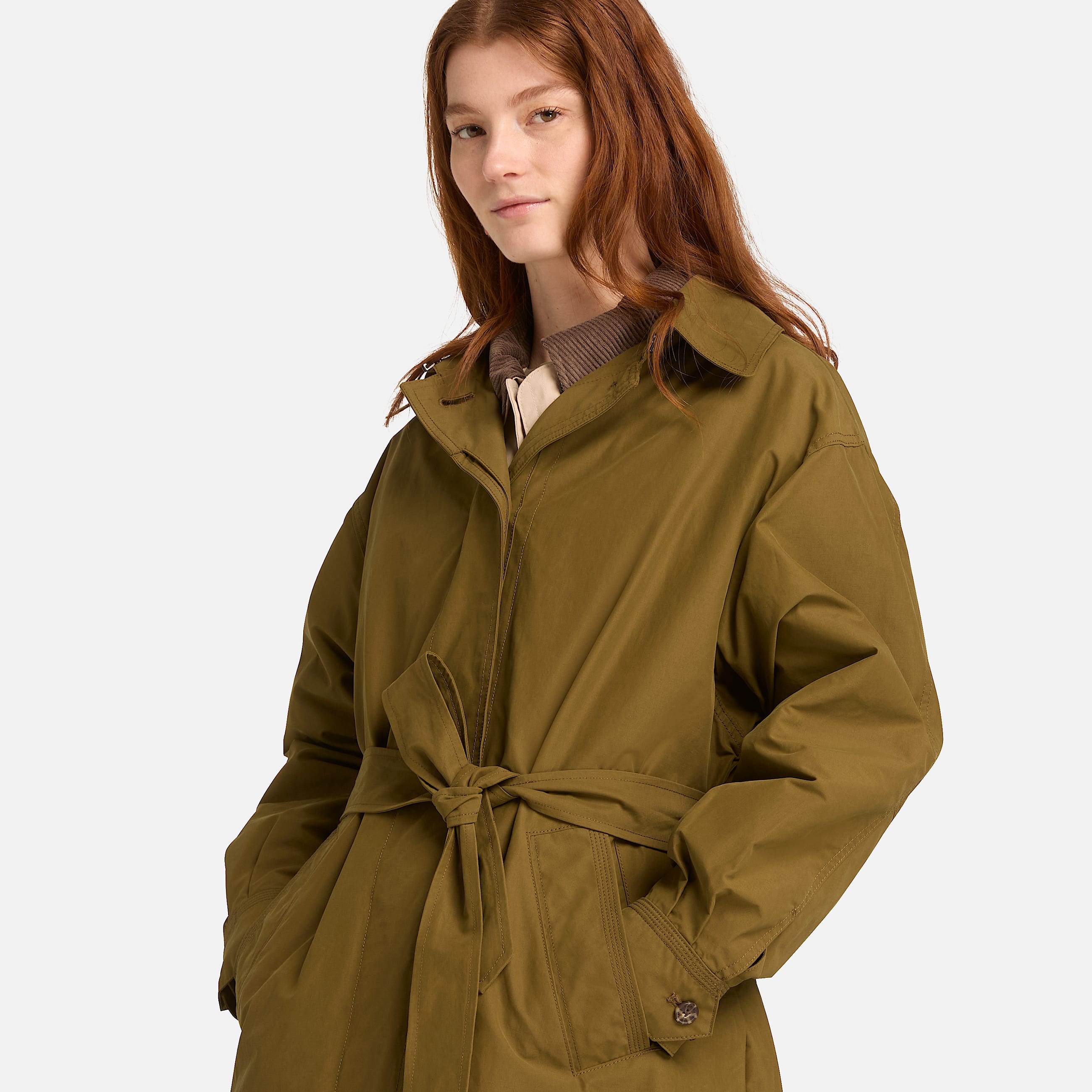 Impermable long pour femme en vert fonc TBL Verte ALT1