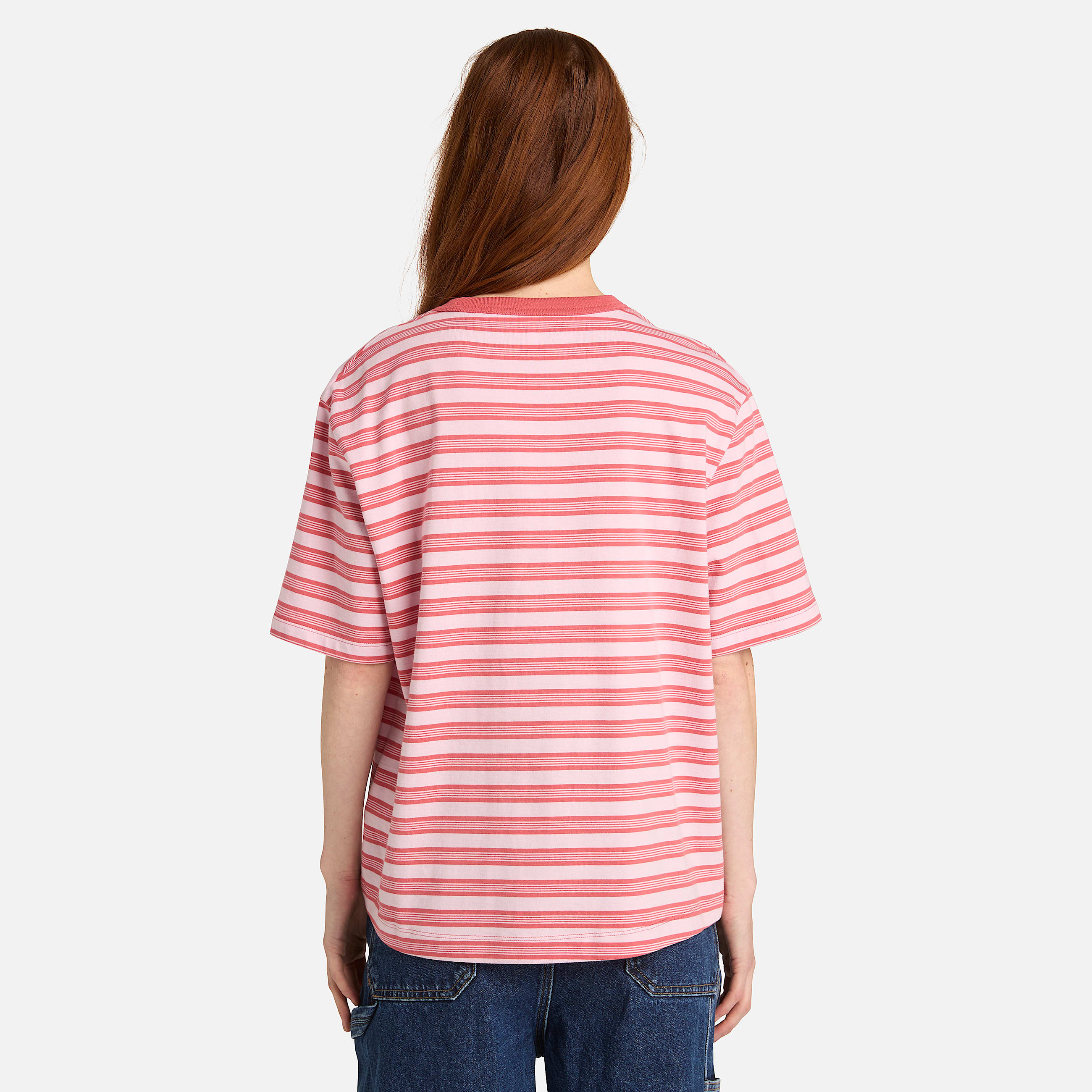 Striped ShortSleeve TShirt for Women in Red TBL Red ALT8